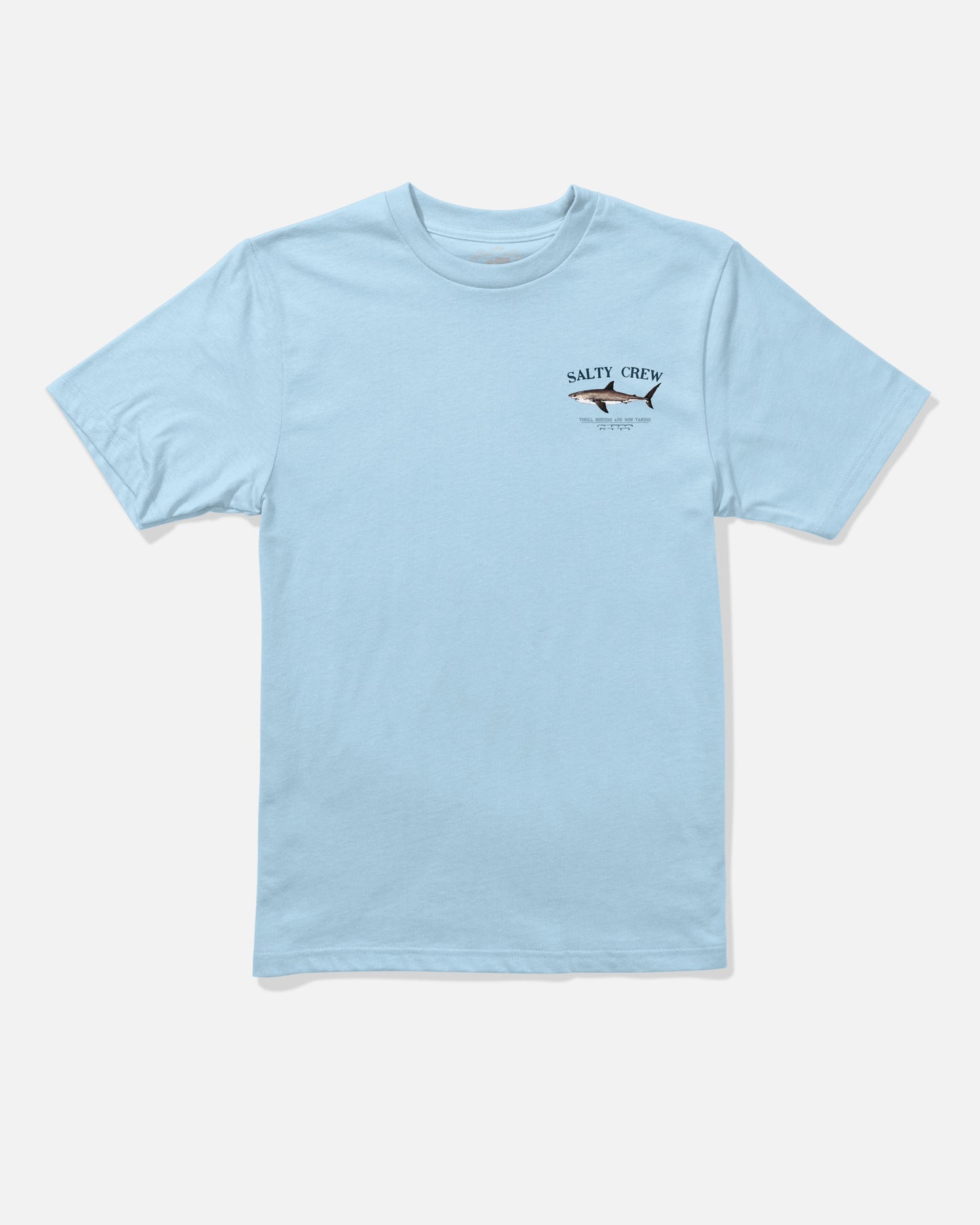 Front view of the Bruce Boys Tee - Clear Sky.