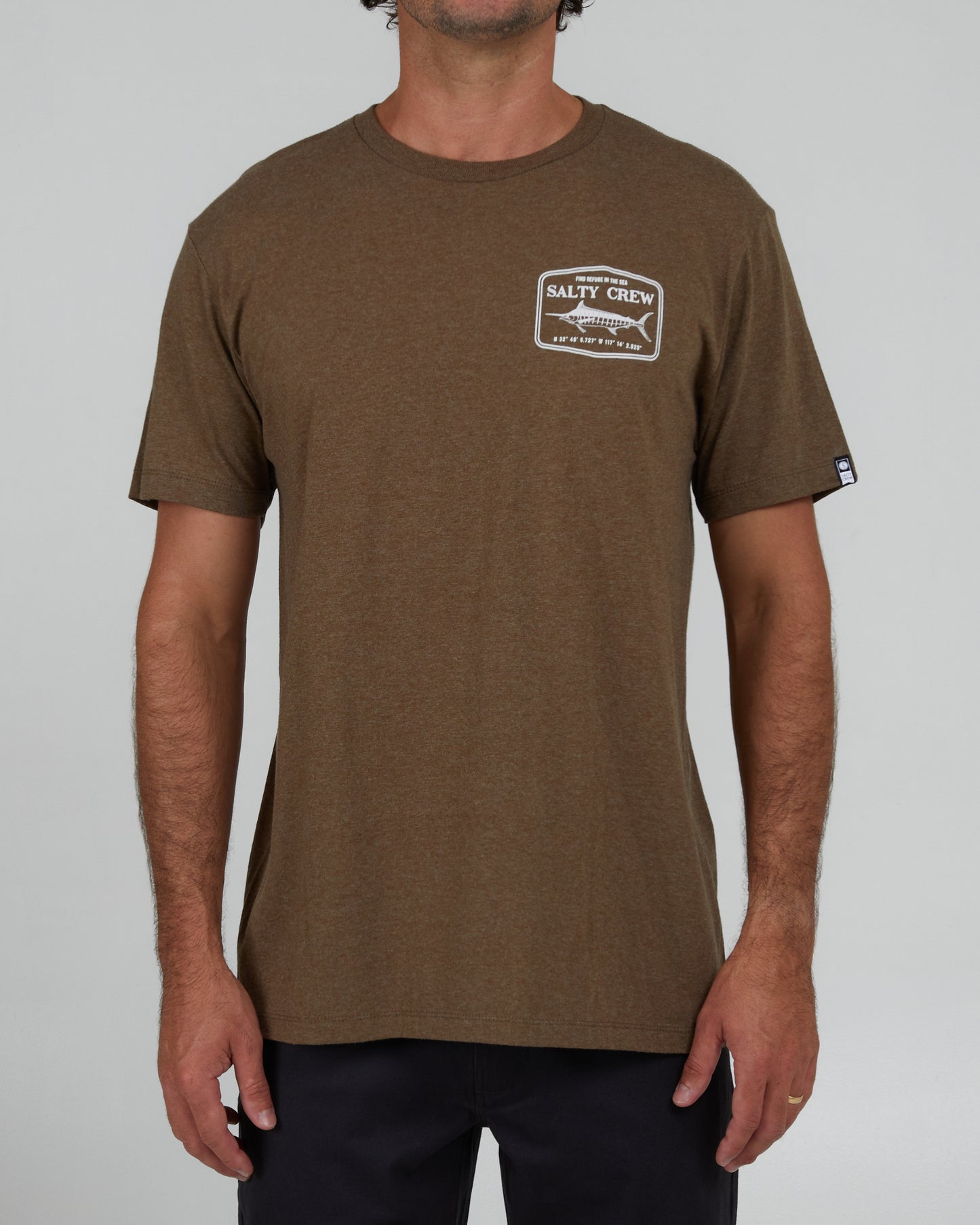 front view of Stealth Mocha Heather S/S Standard Tee