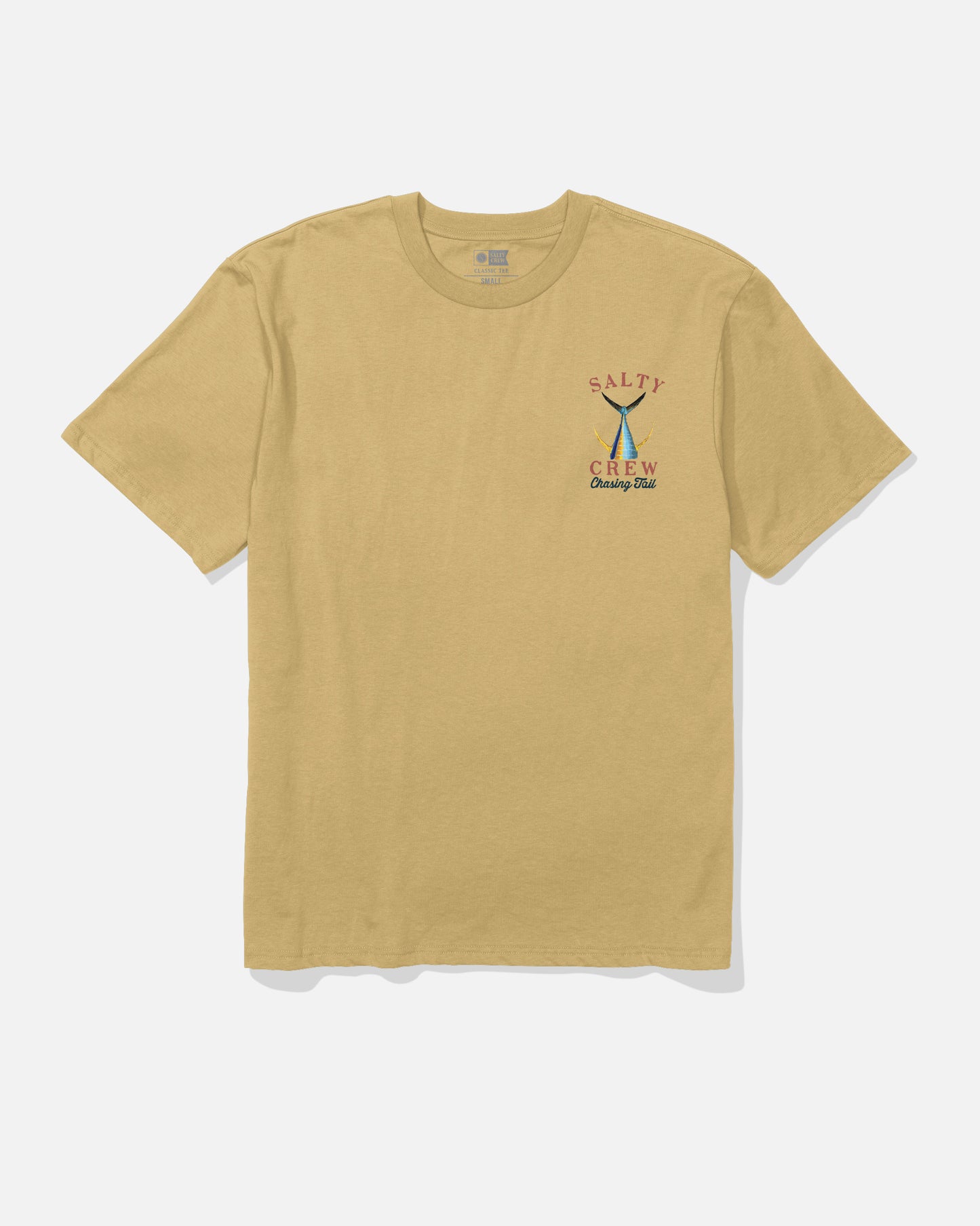 Front view of the Tailed Classic Tee - Mineral Yellow.