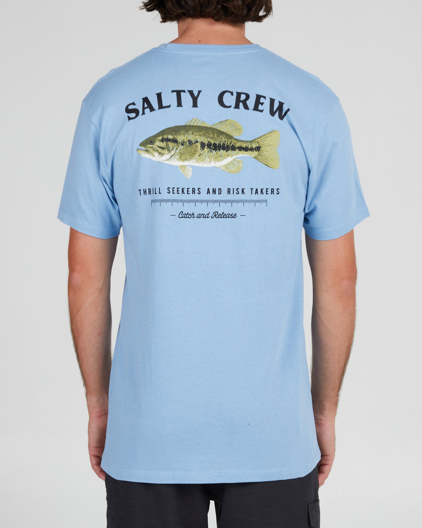 back view of Bigmouth Marine Blue S/S Premium Tee