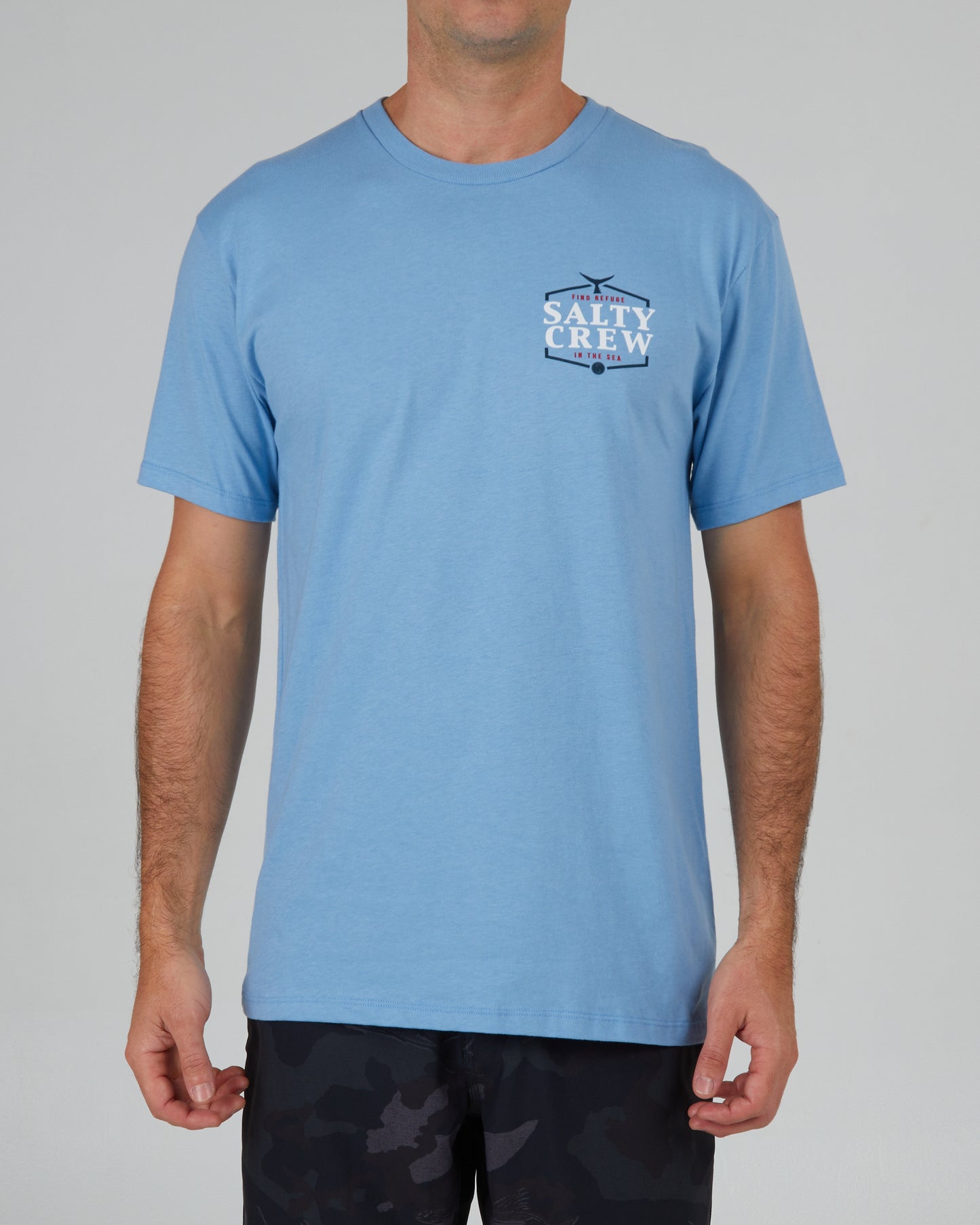 front view of Skipjack Marine Blue S/S Premium Tee