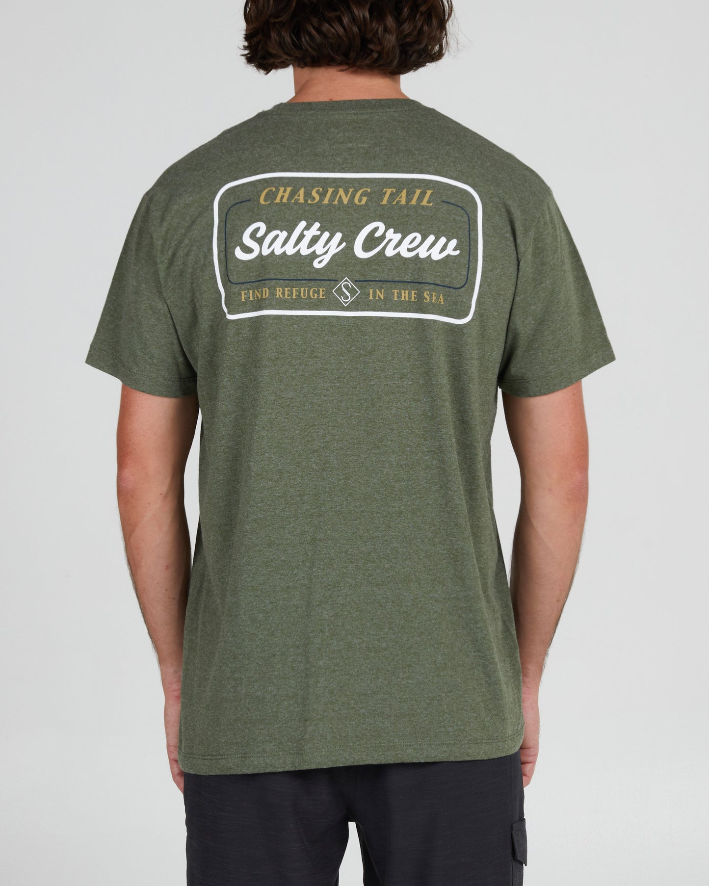 On body back of the Marina Forest Heather S/S Standard Tee