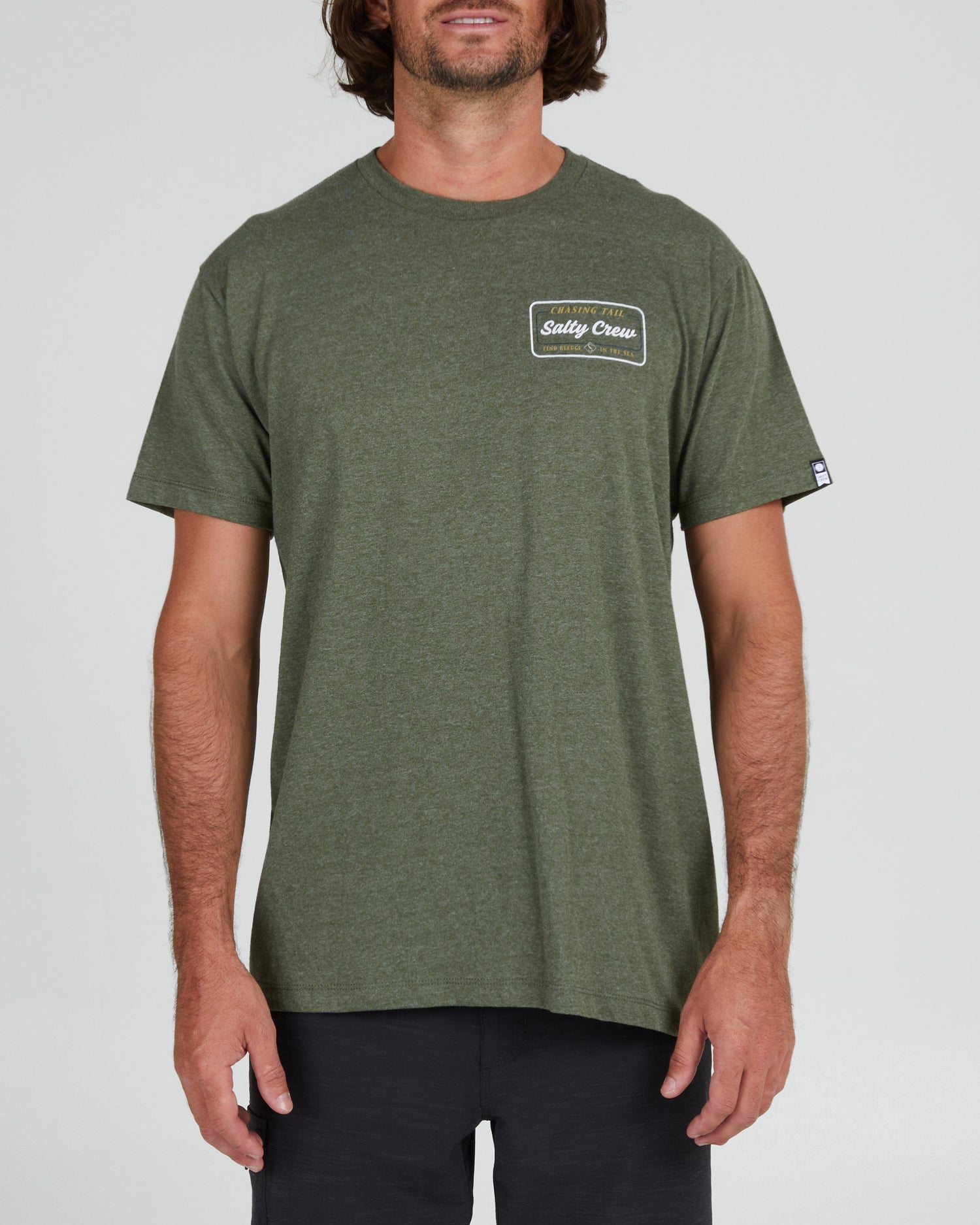 On body front of the Marina Forest Heather S/S Standard Tee