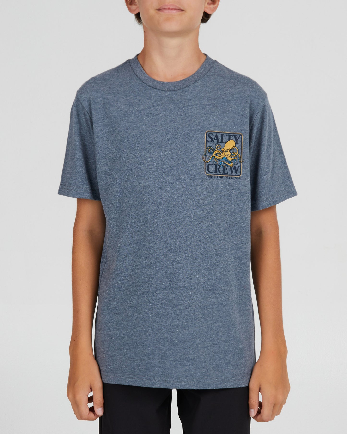 front view of Ink Slinger Boys Athletic Heather S/S Tee