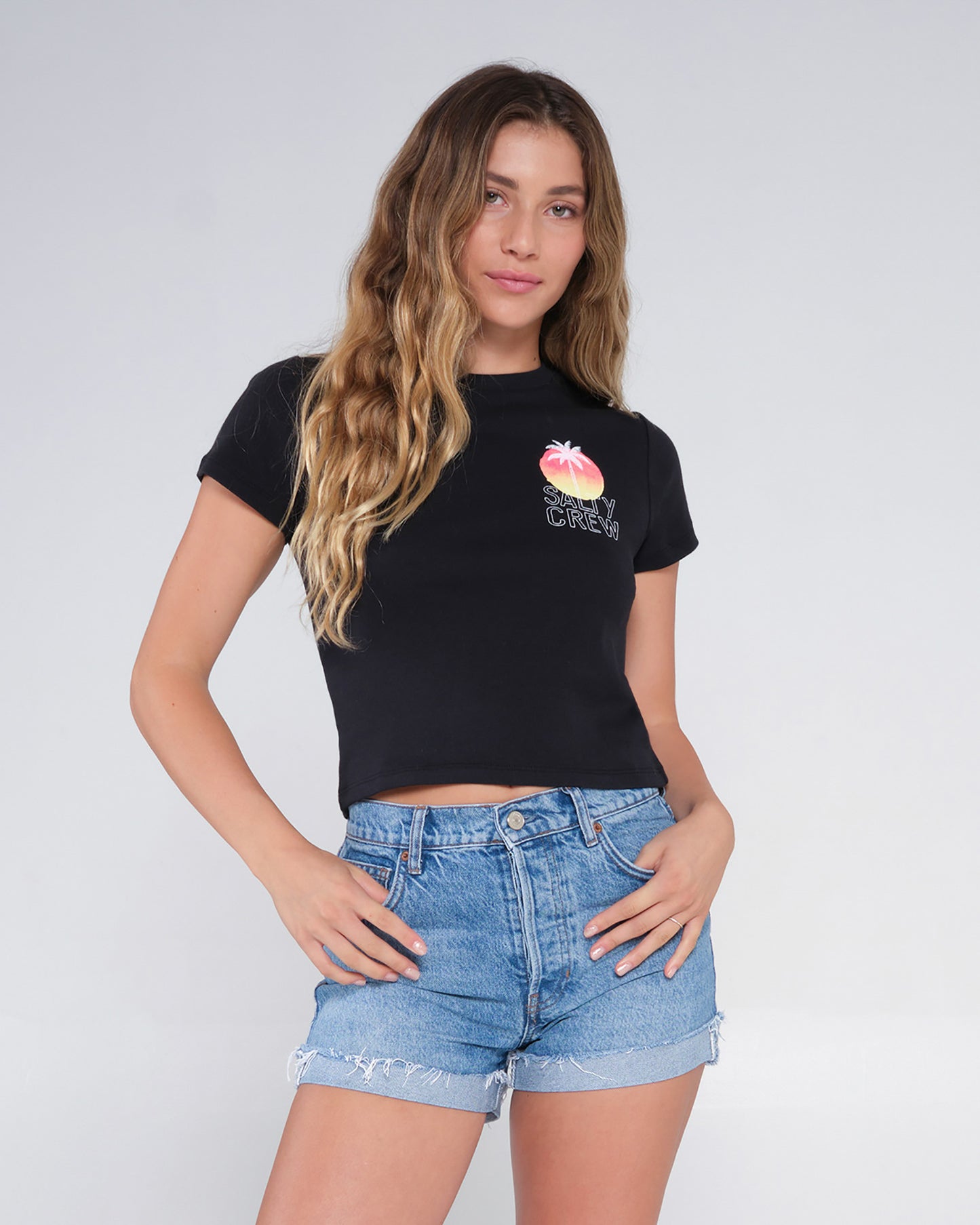 Summer Vibe Black Baby Tee