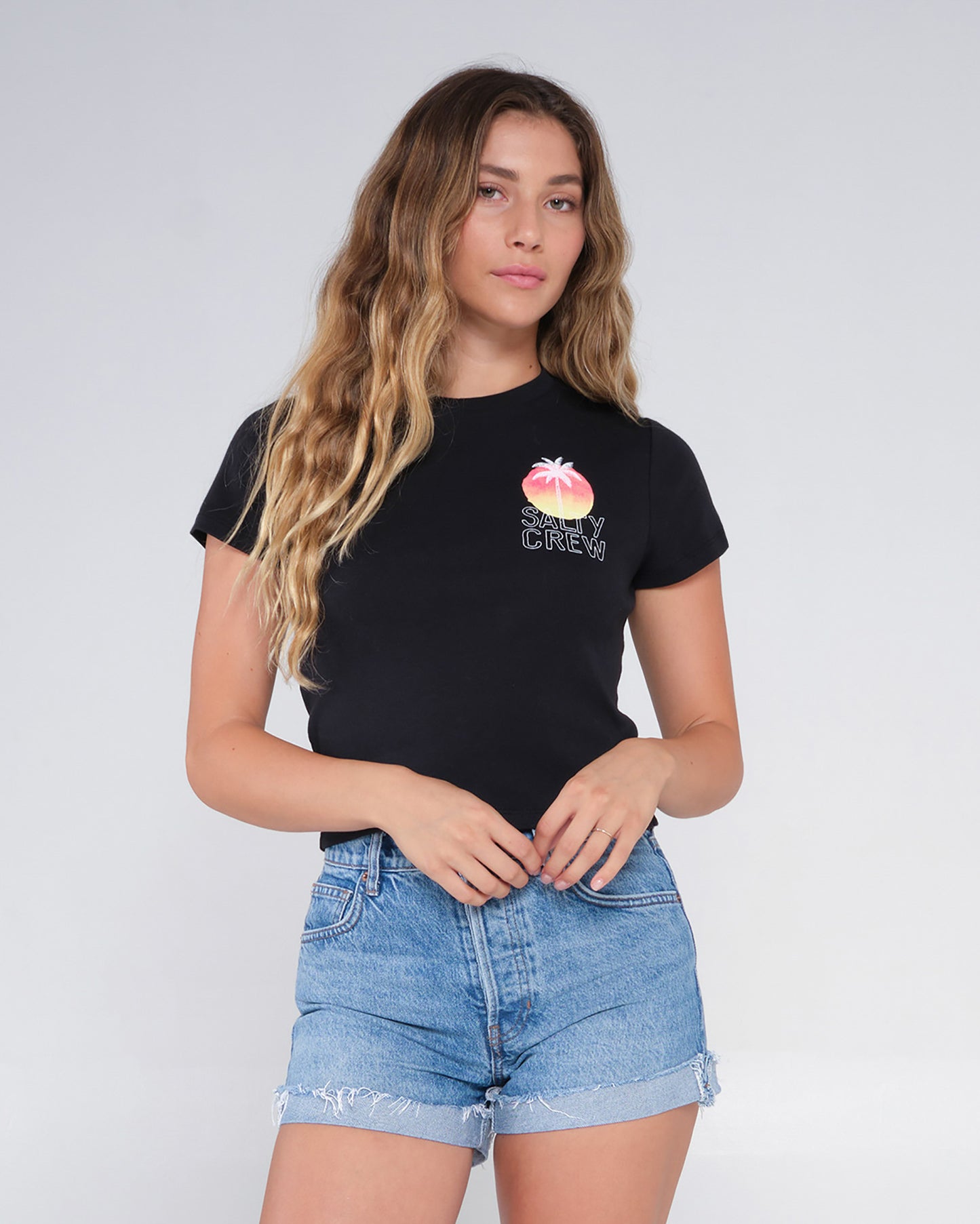 Summer Vibe Black Baby Tee