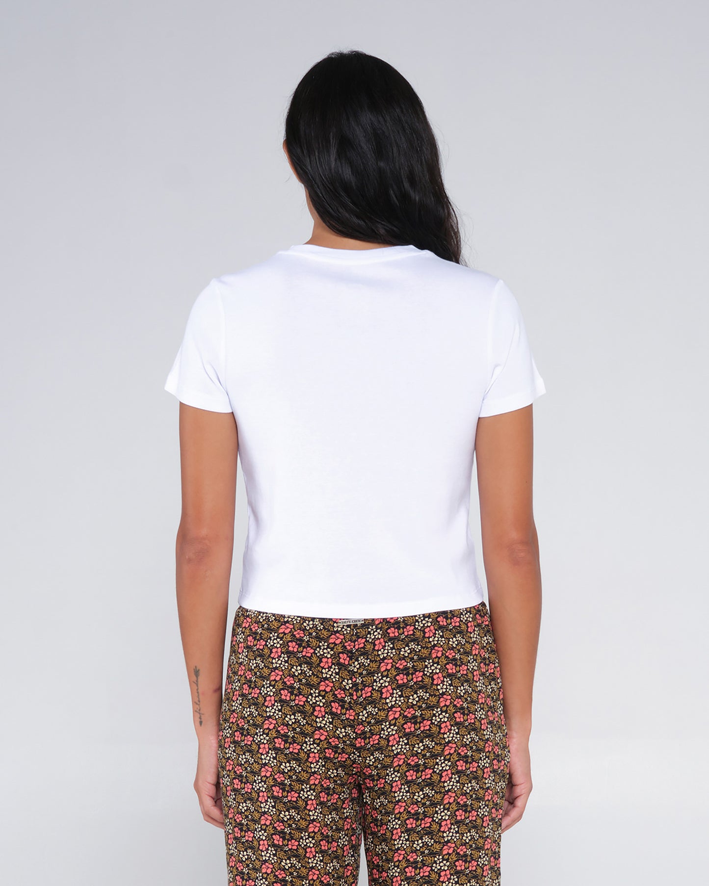 Summer Vibe White Baby Tee