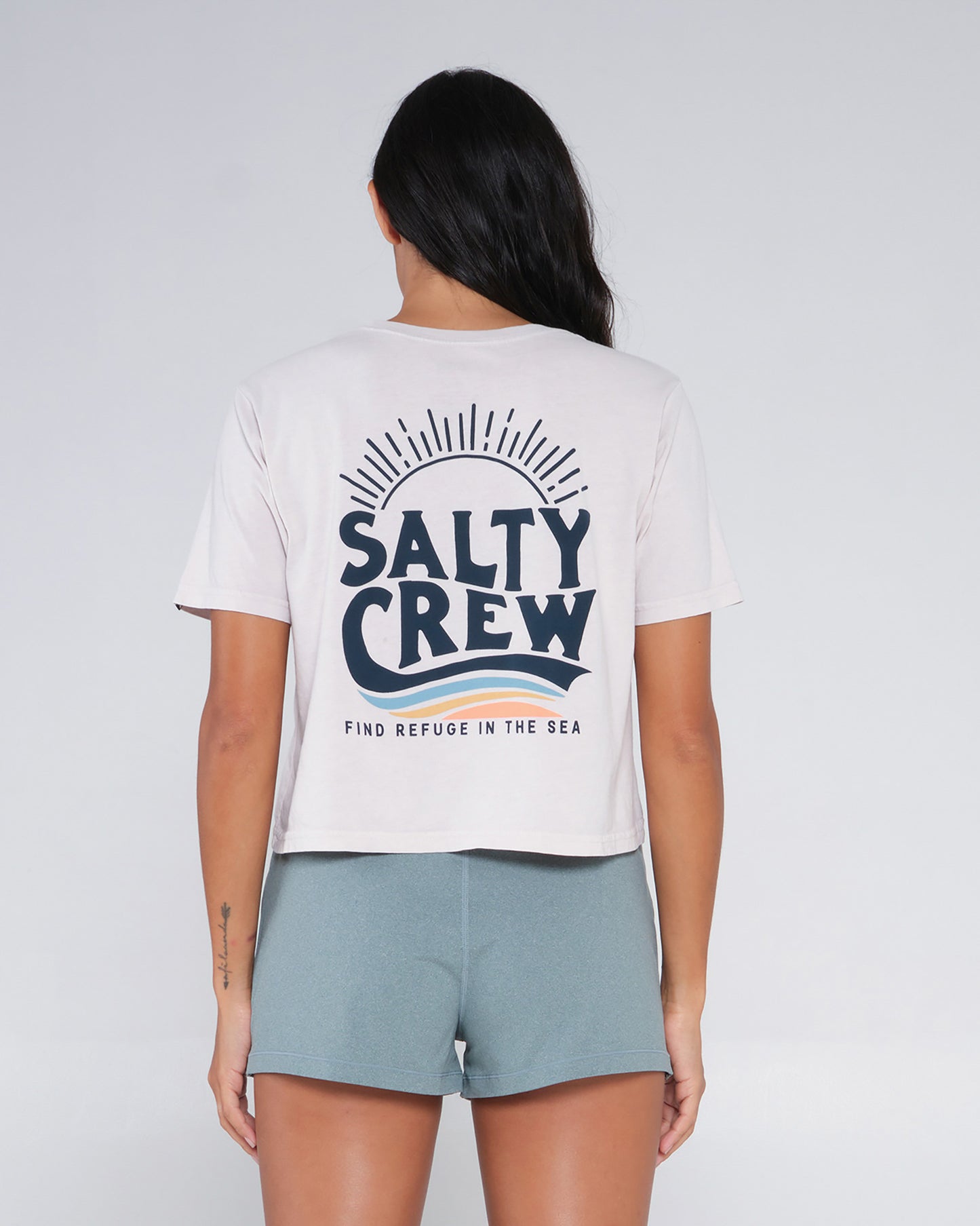 The Wave Natural Crop Tee