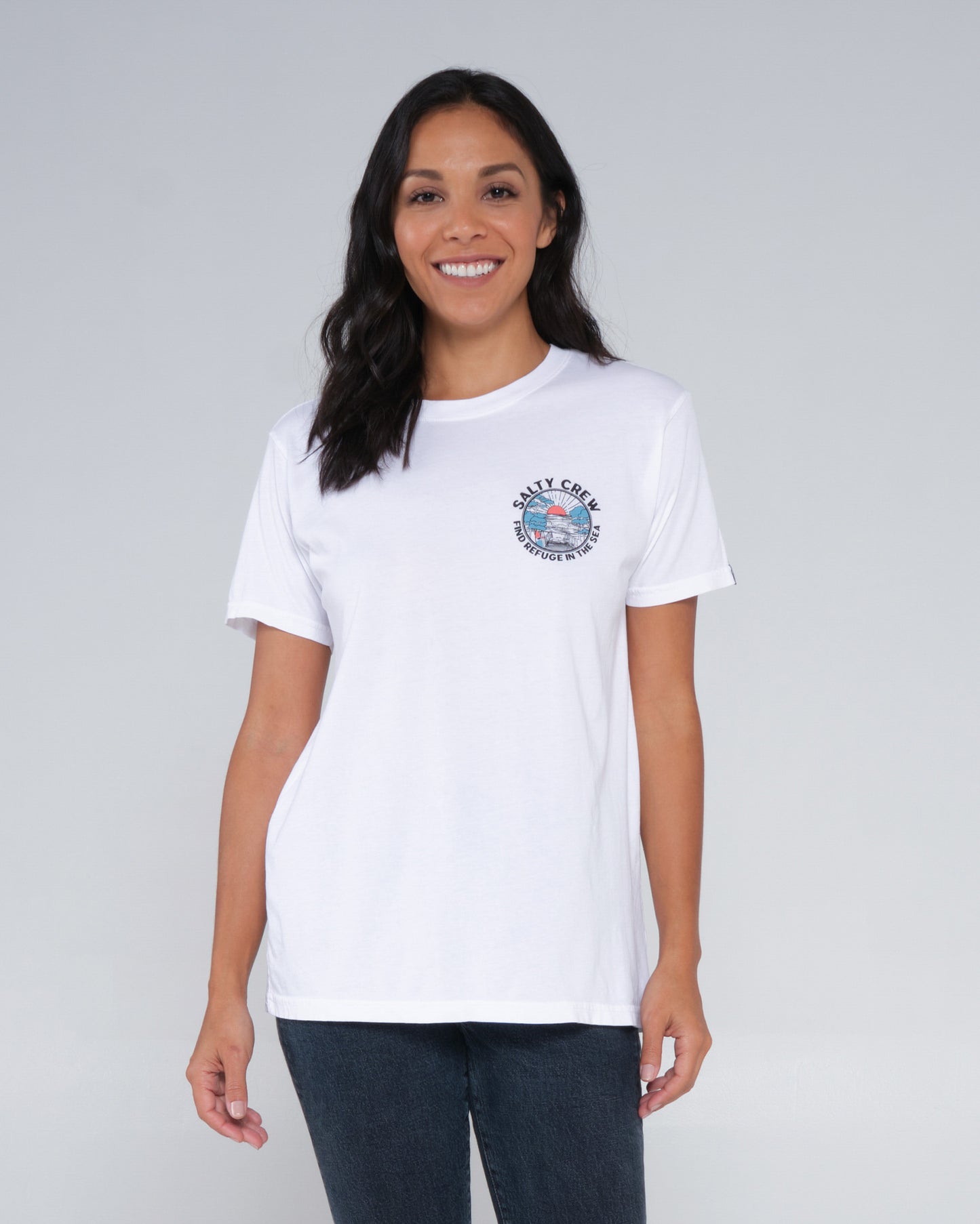 Beach Break White Boyfriend Tee