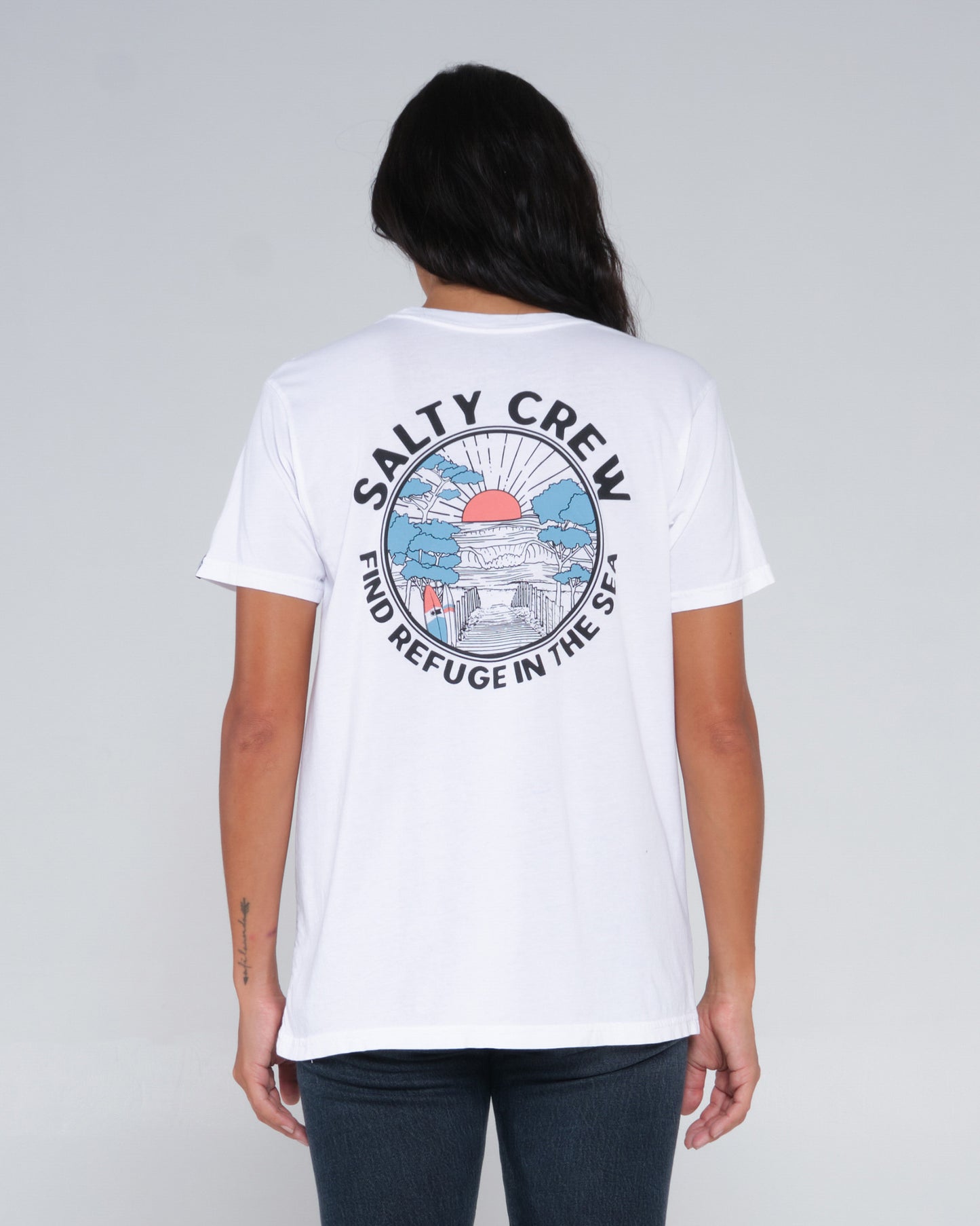 Beach Break White Boyfriend Tee