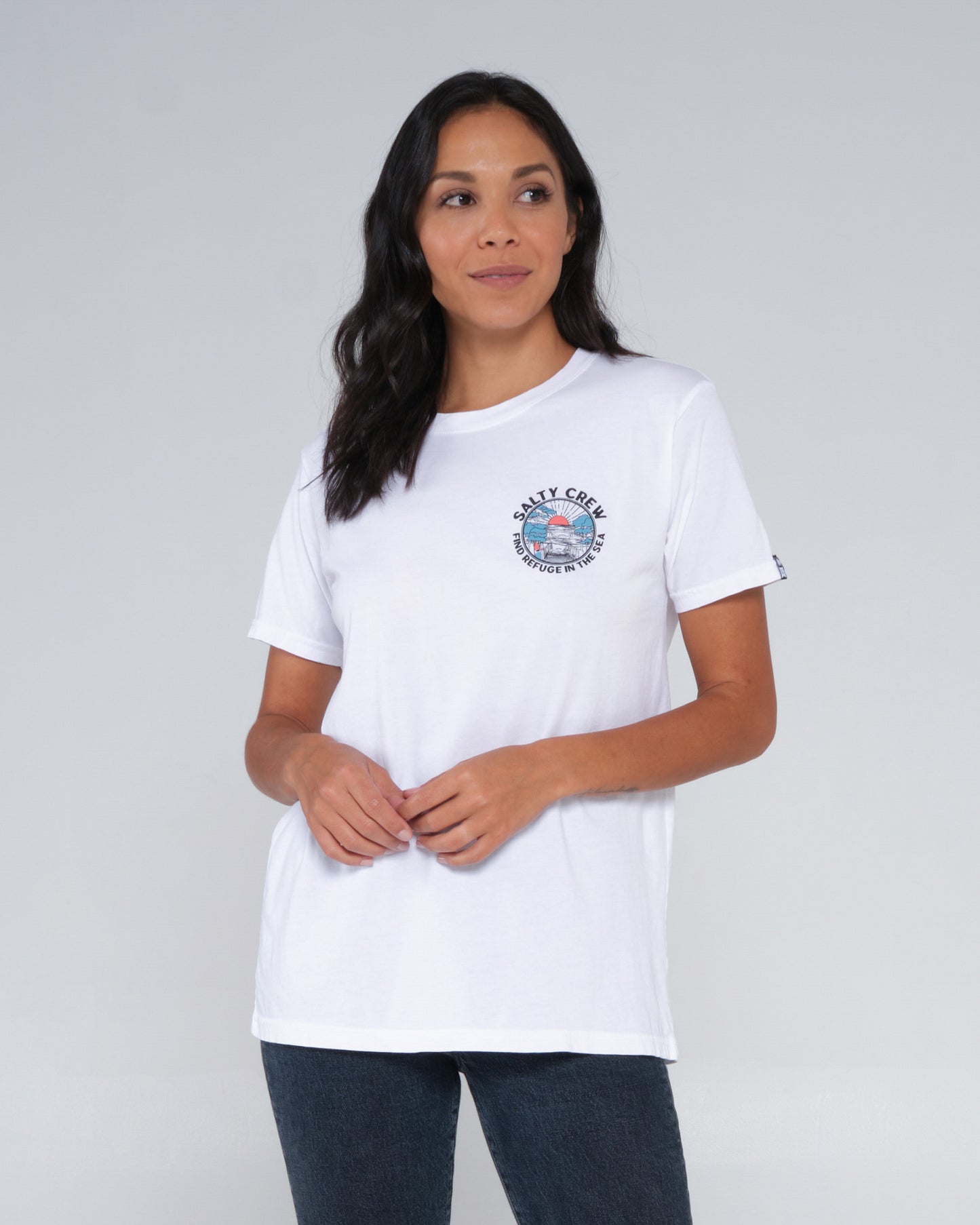 Beach Break White Boyfriend Tee