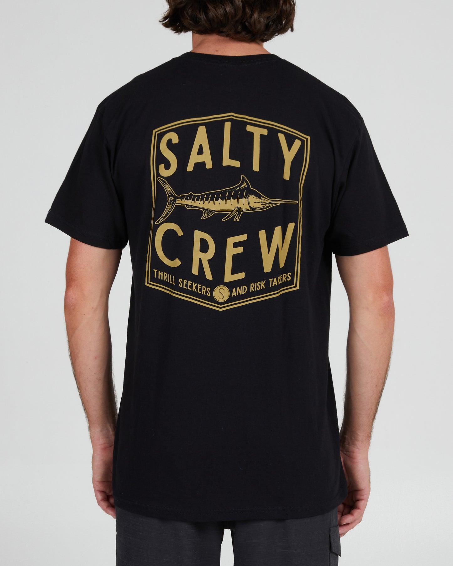 On body back of the Fishery Black S/S Standard Tee