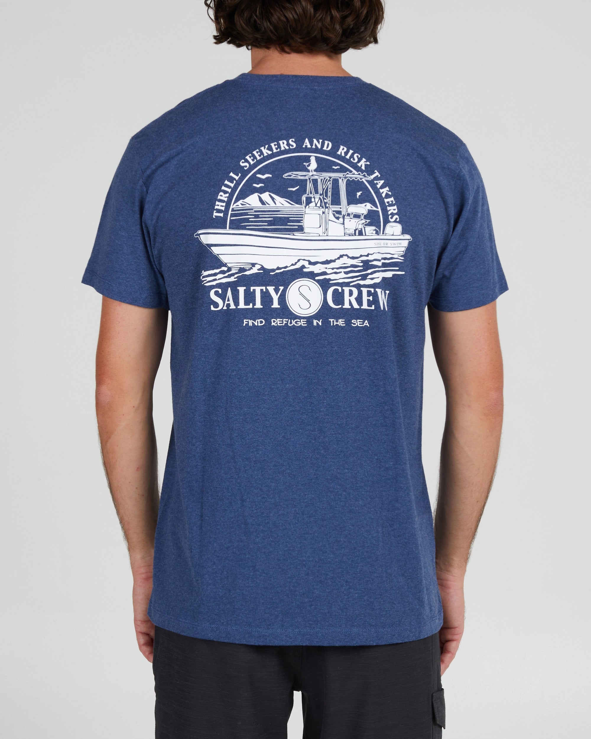Salty Crew Super Panga Short Sleeve T-Shirt - Navy Heather Navy / XL