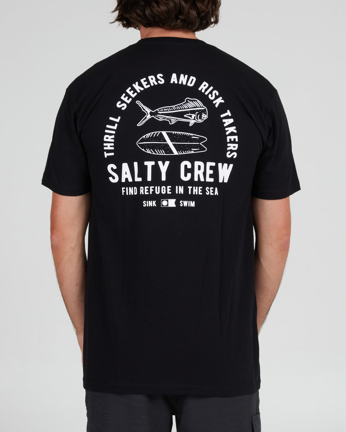 On body back of the Lateral Line Black S/S Standard Tee