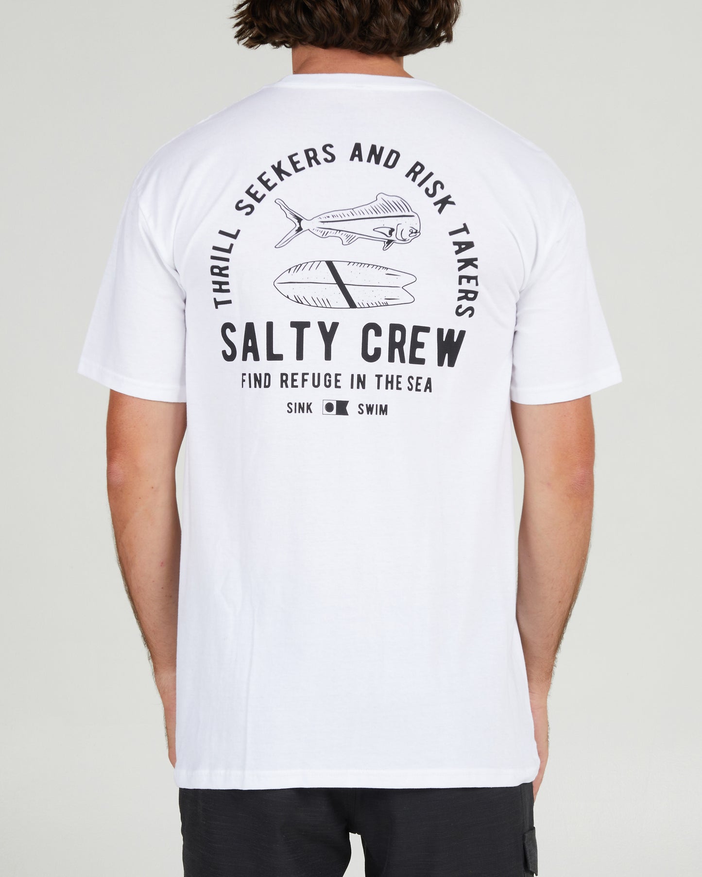 On body back of the Lateral Line White S/S Standard Tee