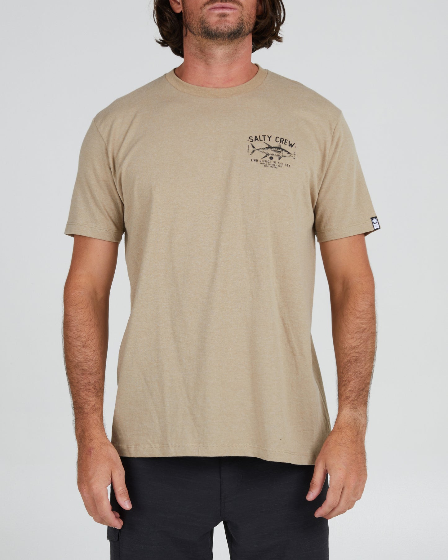 On body front of the Market Khaki Heather S/S Standard Tee