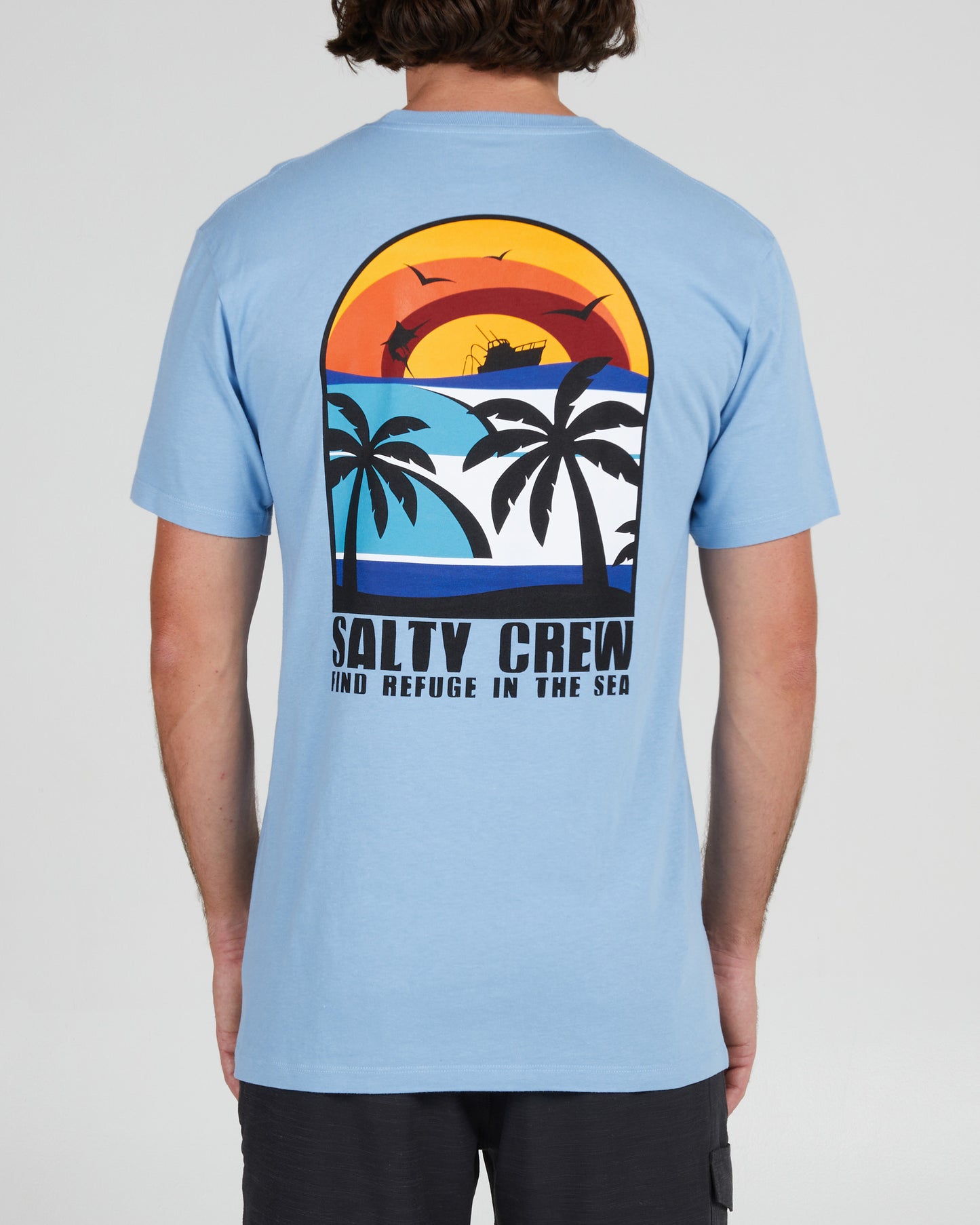 On body back of the Beach Day Marine Blue S/S Premium Tee