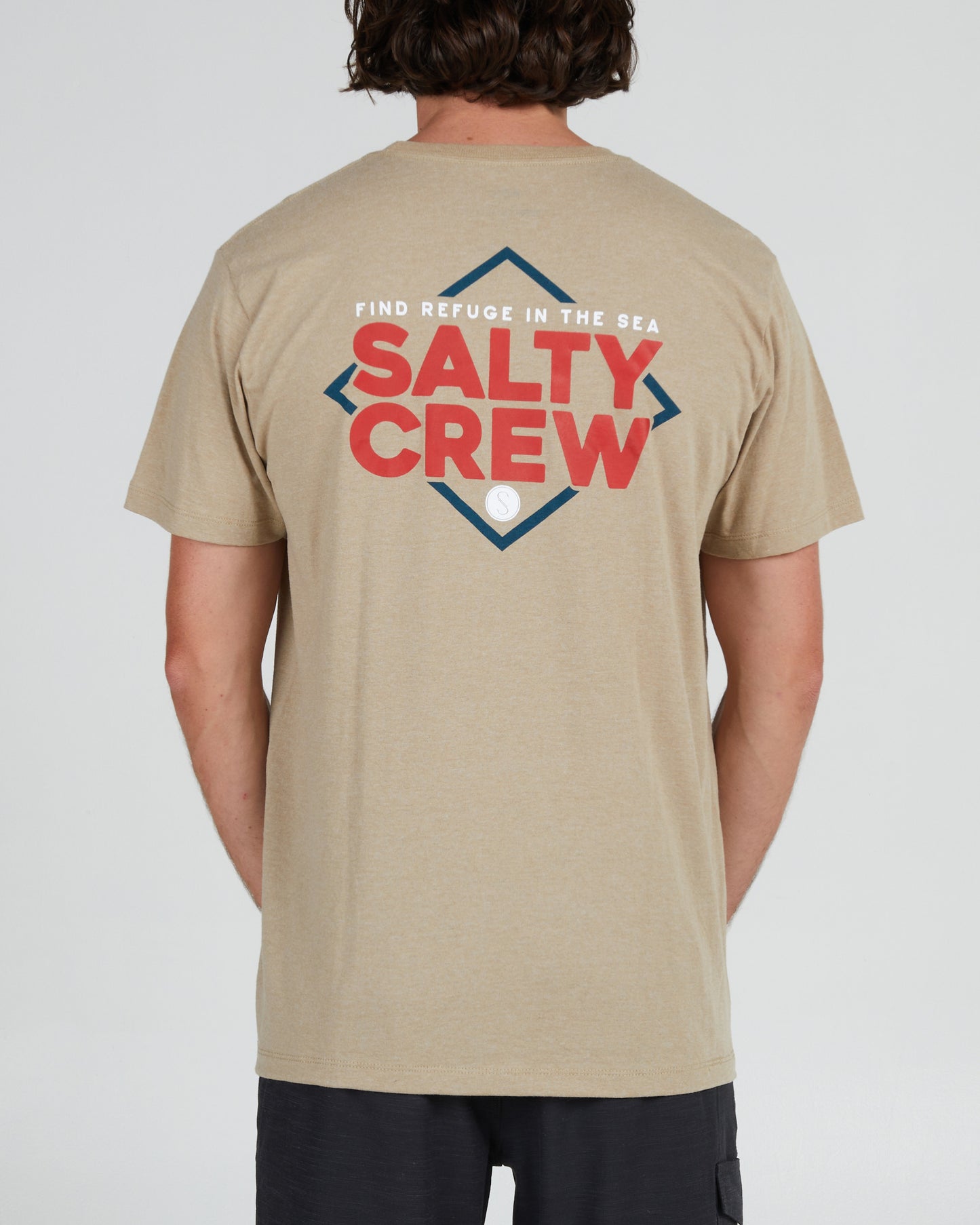 On body back of the No Slack Khaki Heather S/S Standard Tee