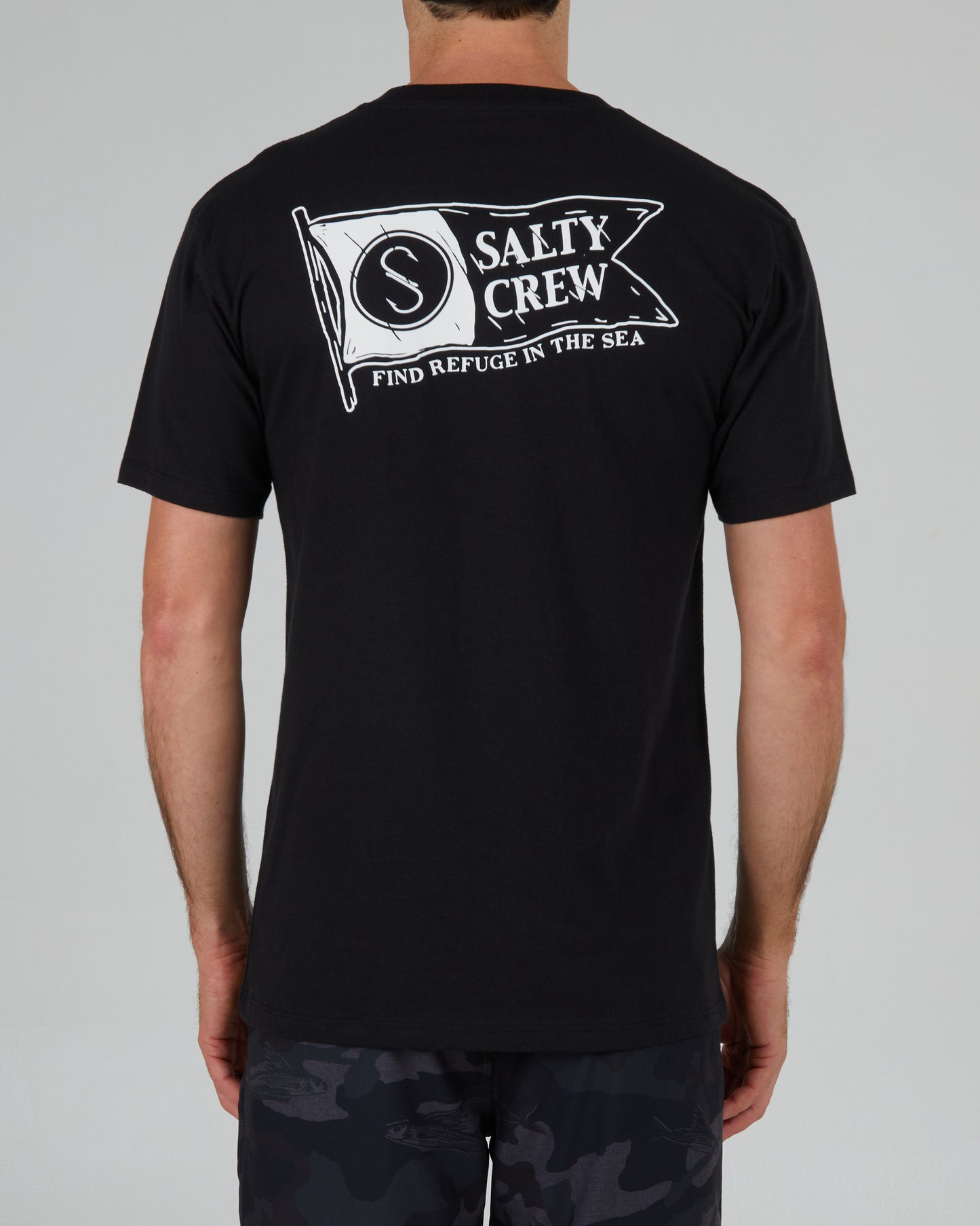 back view of Pennant Black S/S Premium Tee