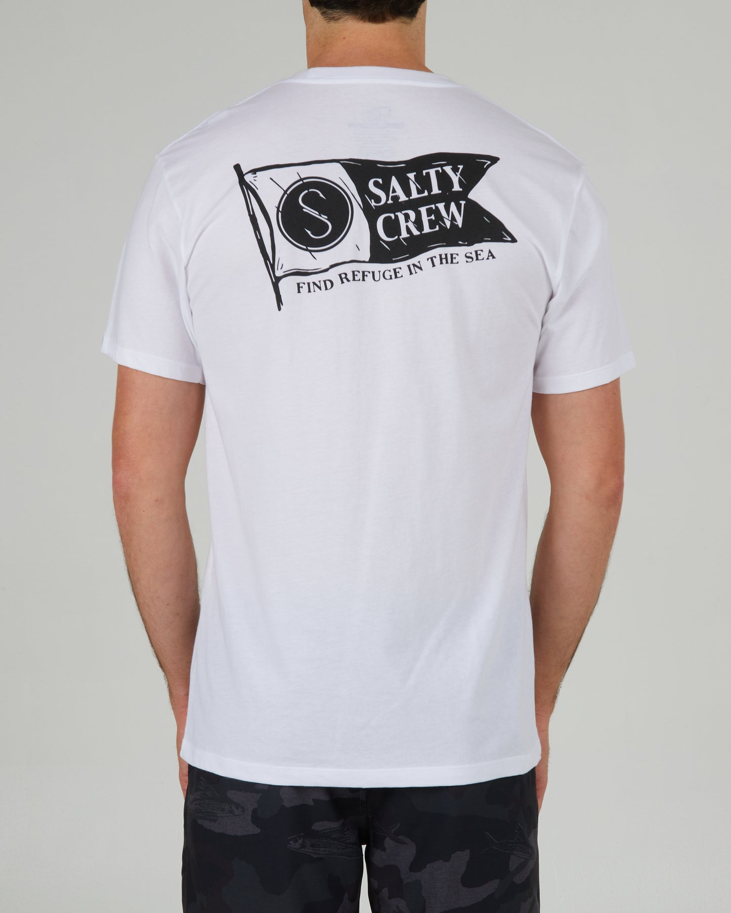 back view of Pennant White S/S Premium Tee