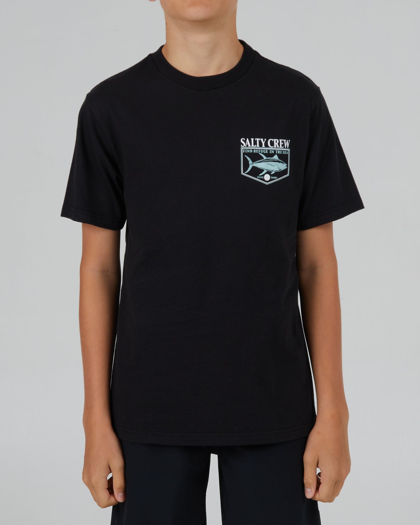 front view of Angler Boys Black S/S Tee