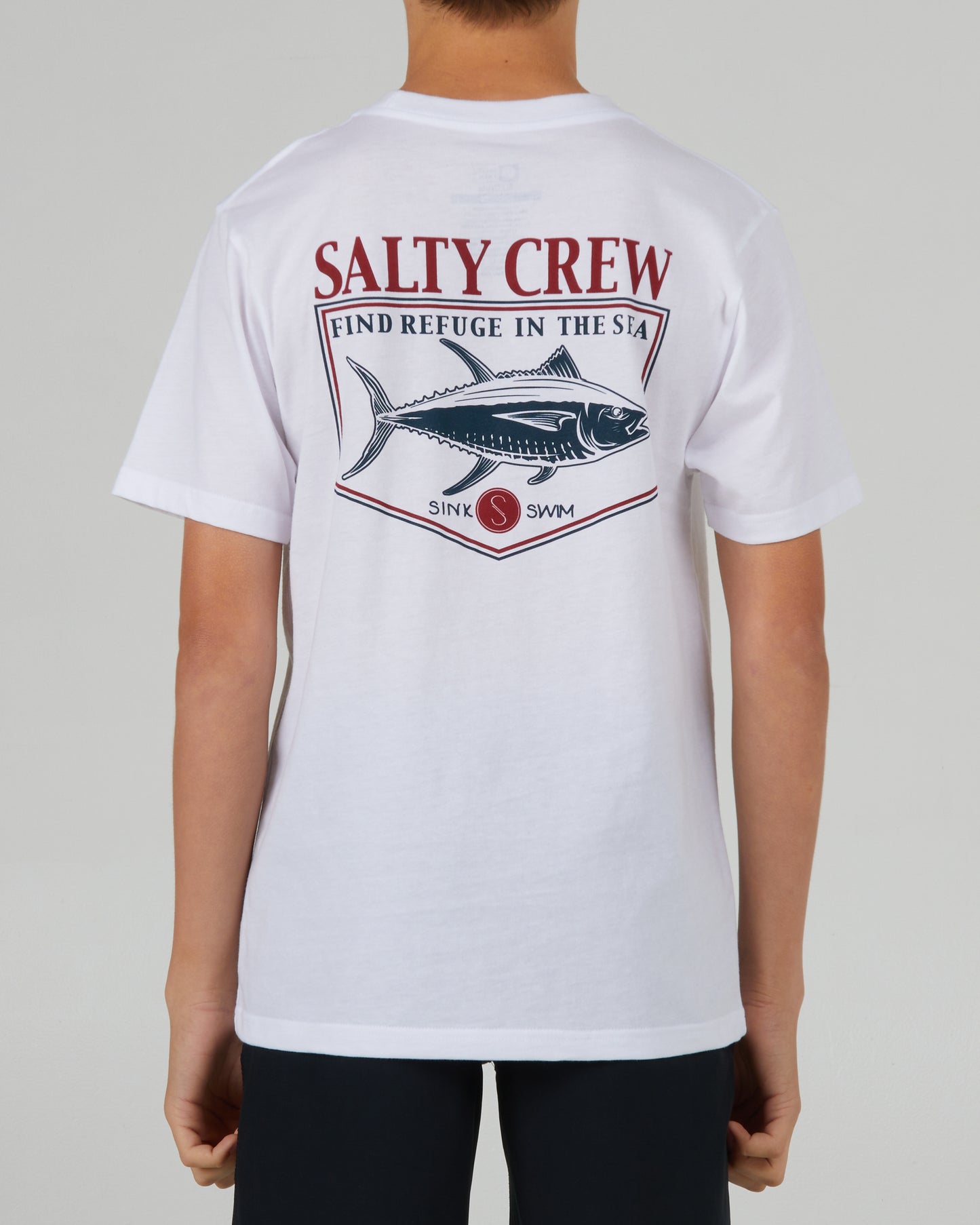 back view of Angler Boys White S/S Tee