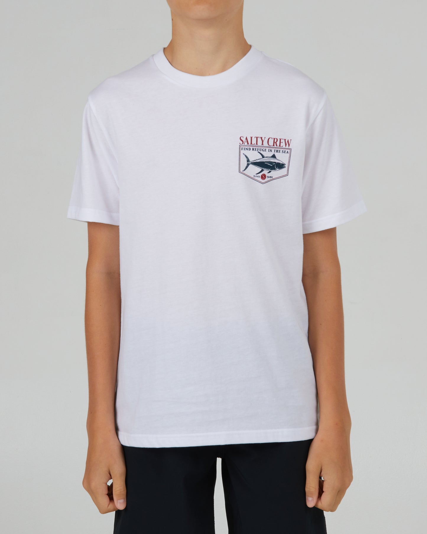 front view of Angler Boys White S/S Tee