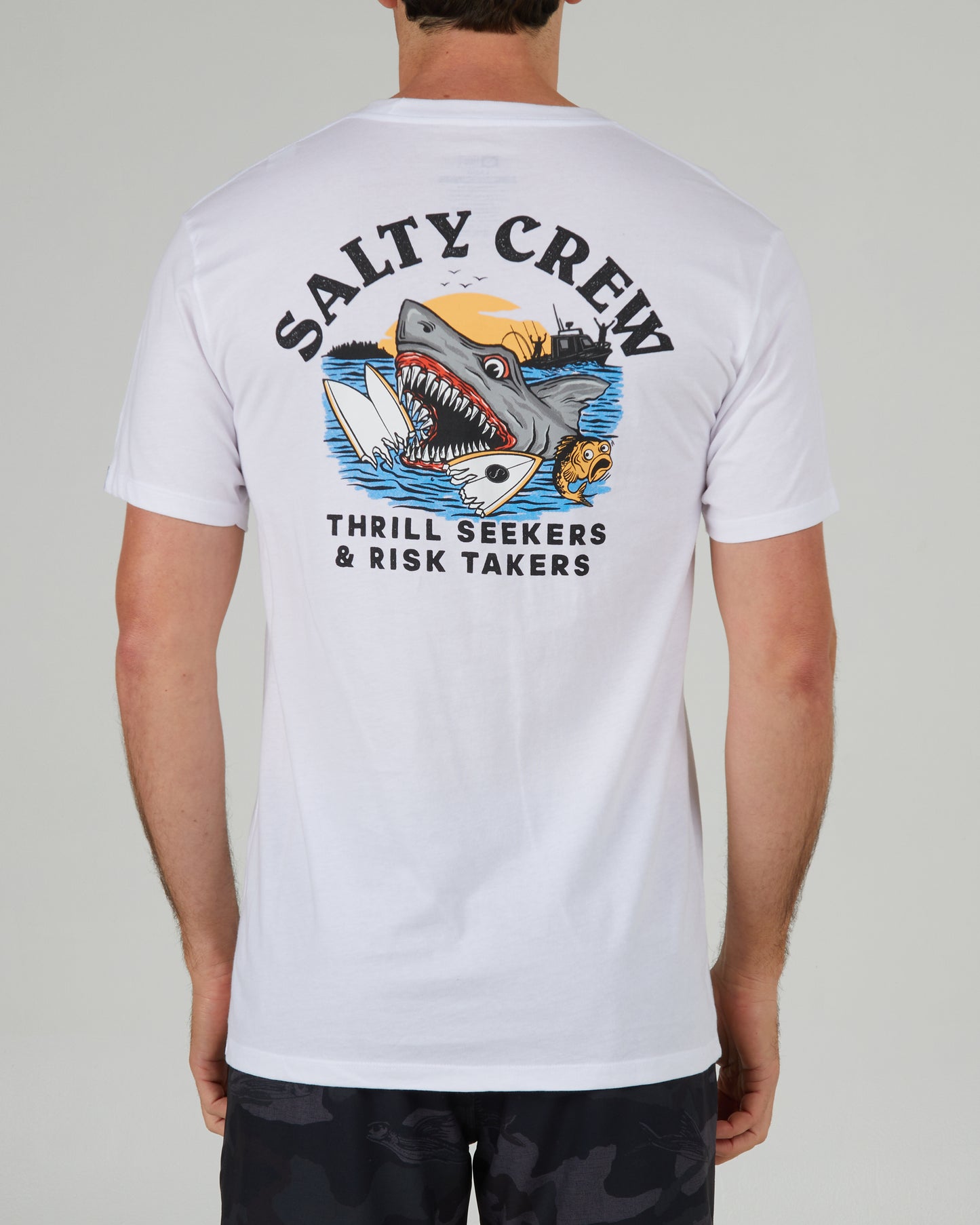 back graphic of Terror Shark White S/S Premium Tee