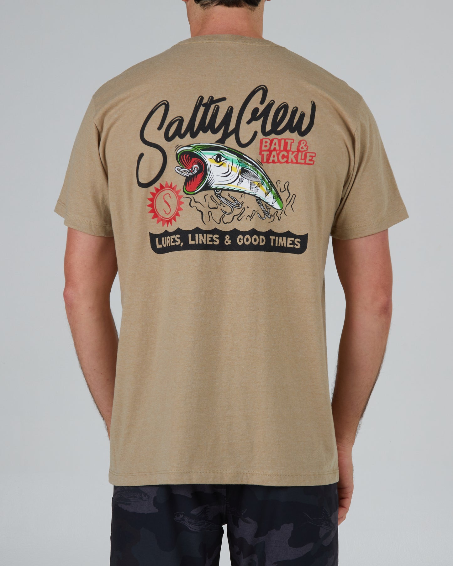 back view of Castoff Khaki Heather S/S Standard Tee