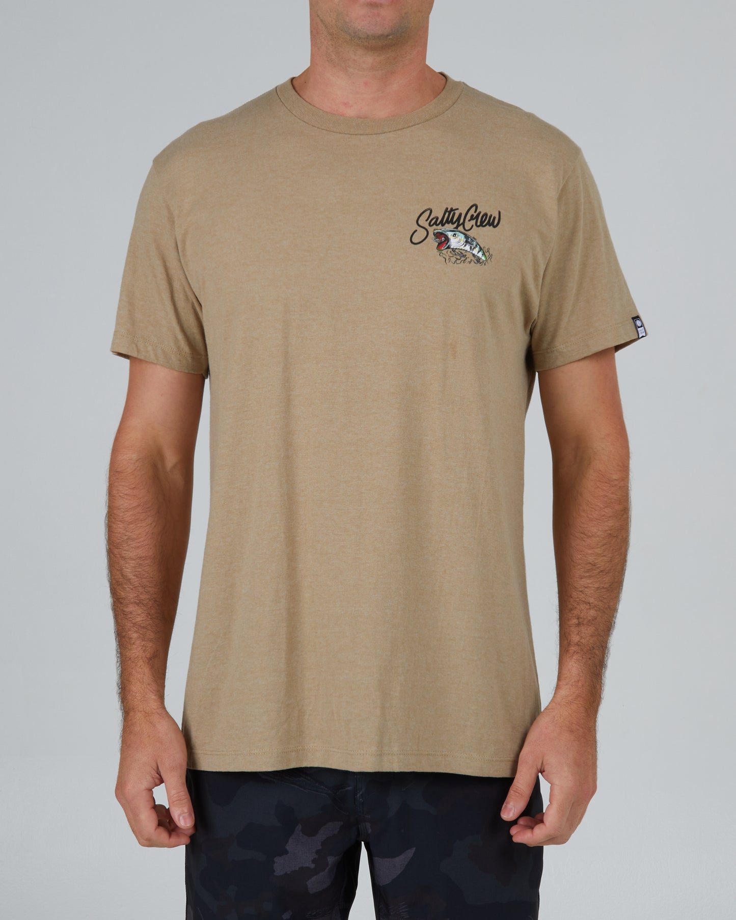 front view of Castoff Khaki Heather S/S Standard Tee