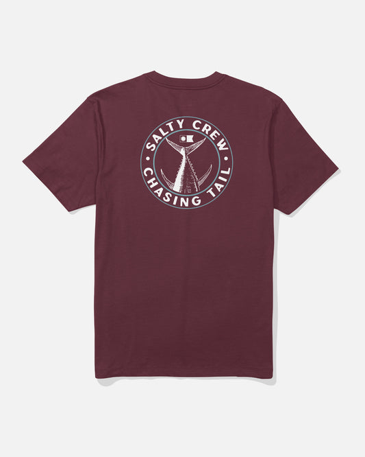 back view of Tailgate Tee - Burgundy