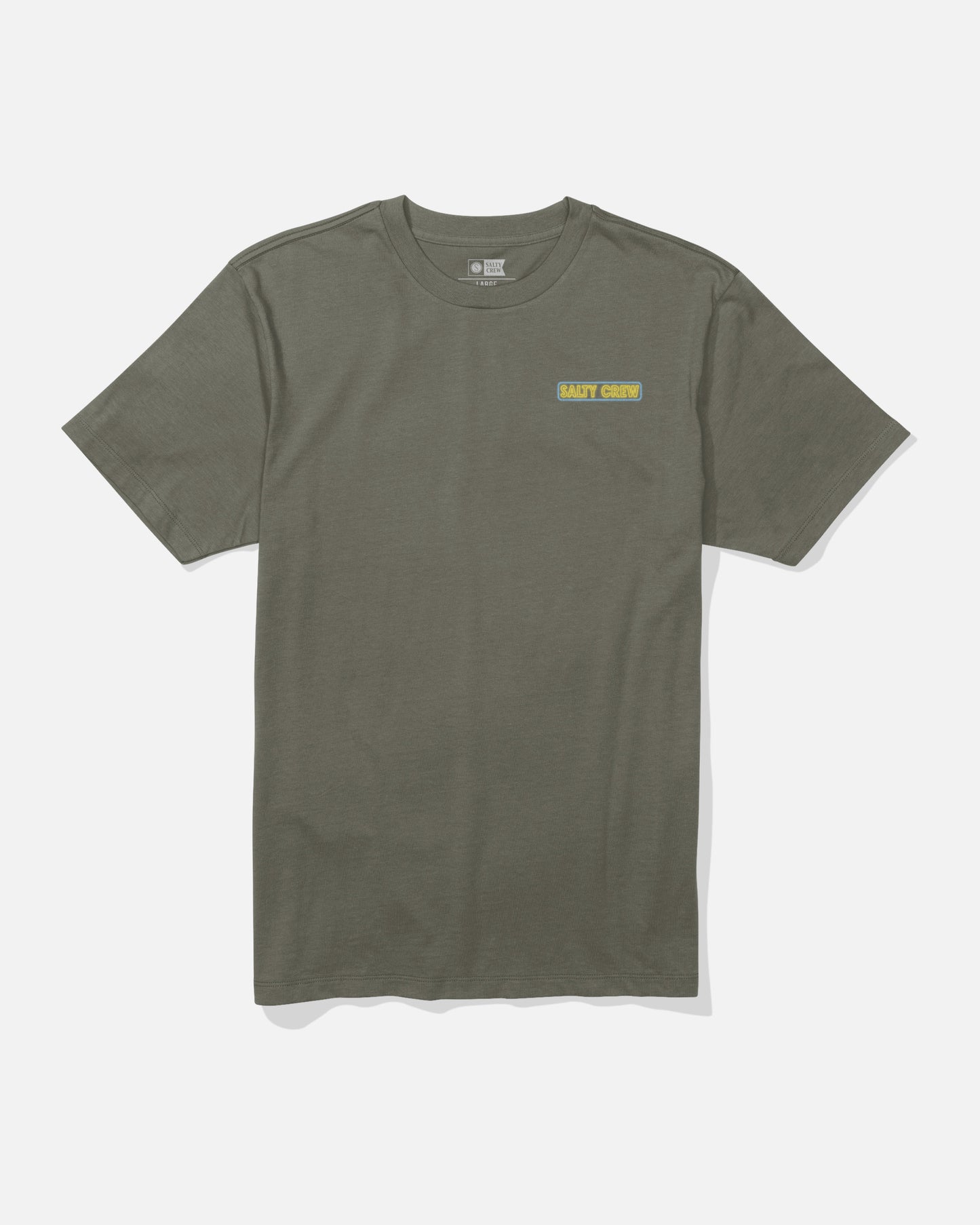front view of Neon Sign Tee - Dusty Olive