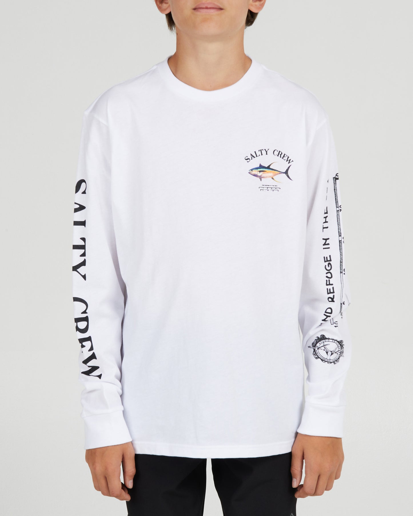 Ahi Mount Boys White L/S Tee