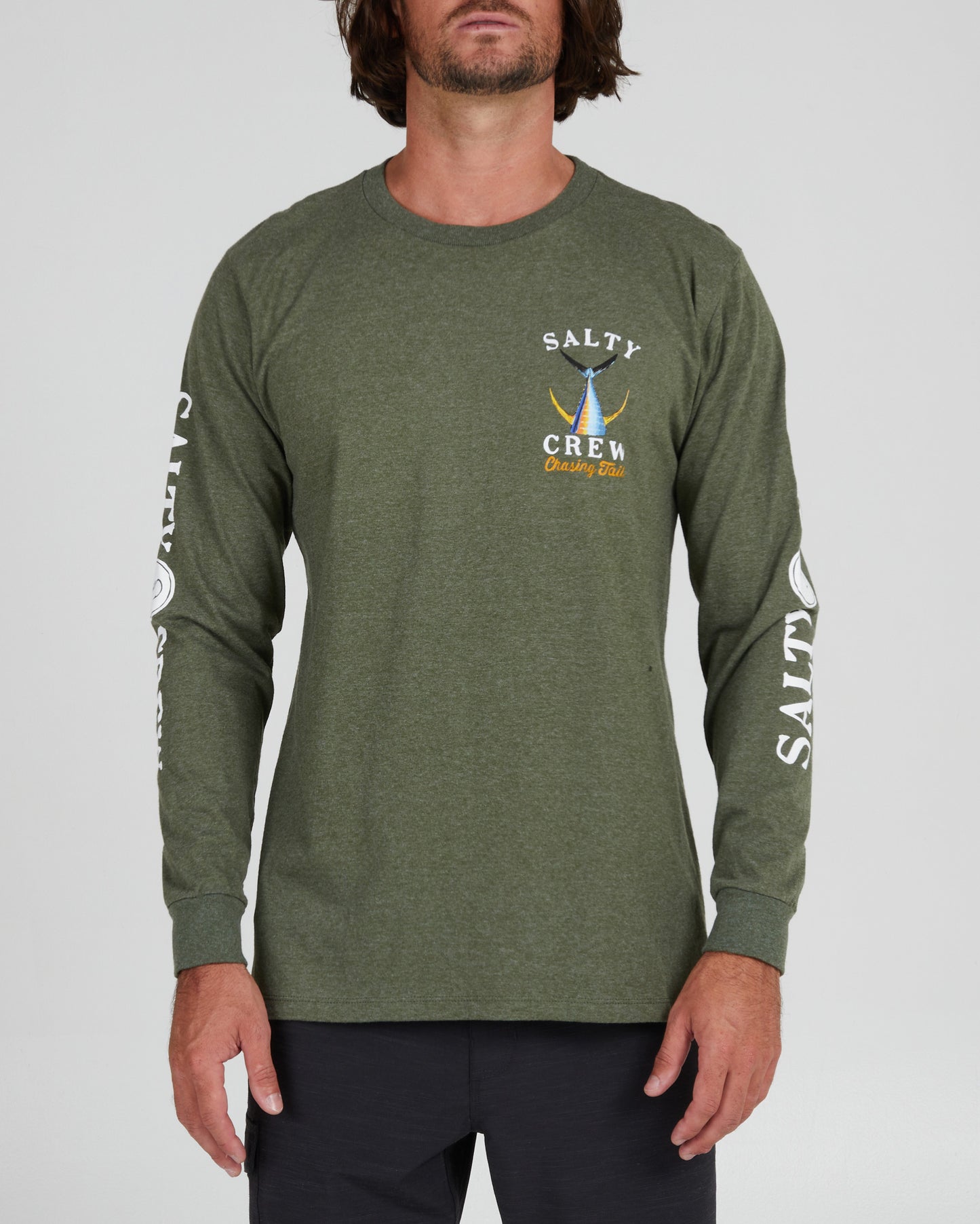 front view of Tailed Forest Heather L/S Standard Tee