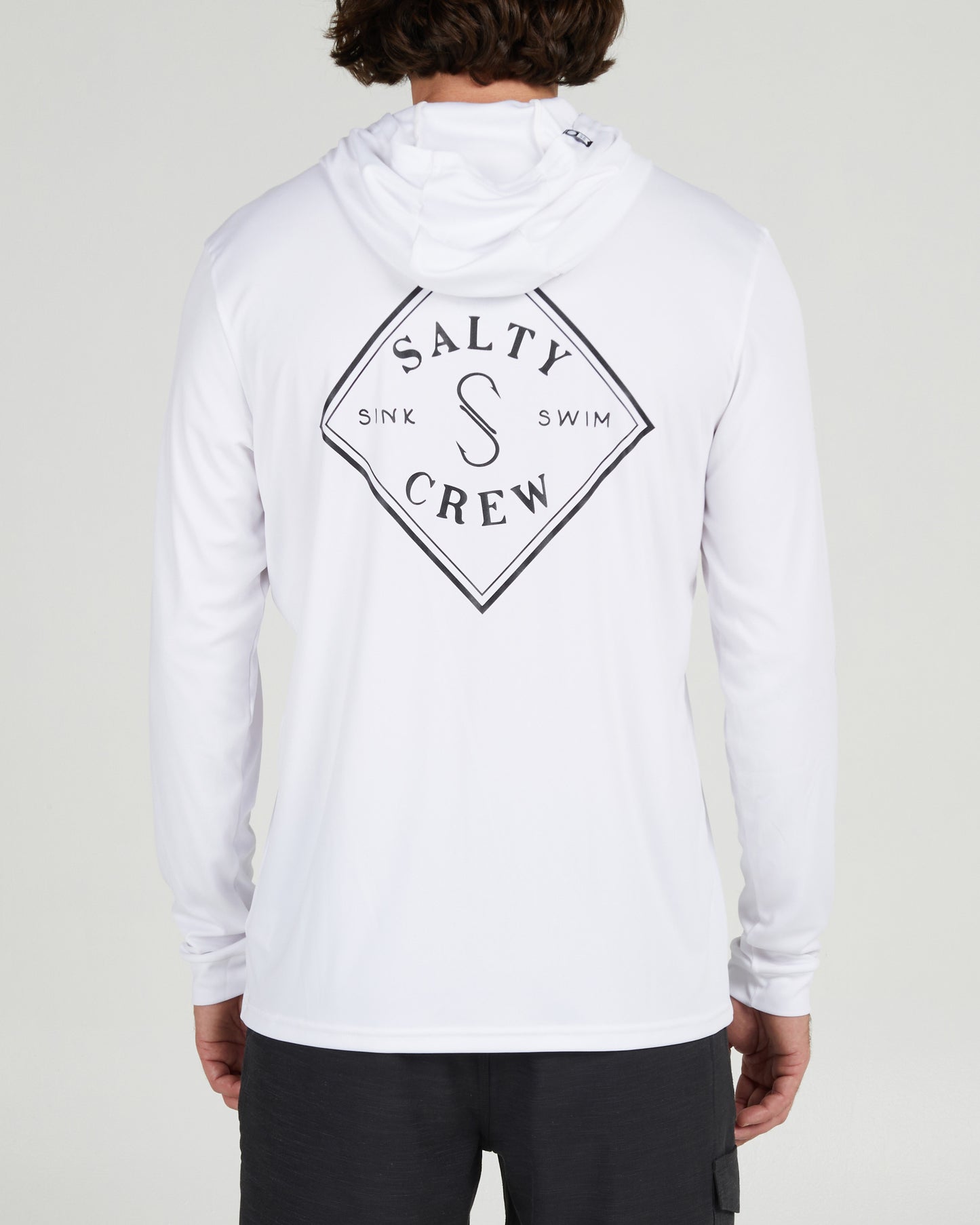 back view of Tippet White Hood Sunshirt