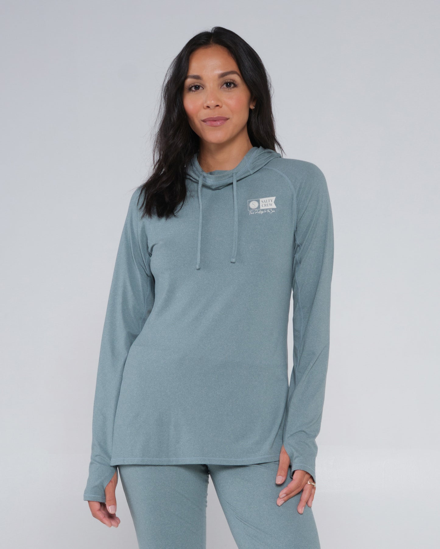 front view of Thrill Seekers Atlantic Green Sunshirt