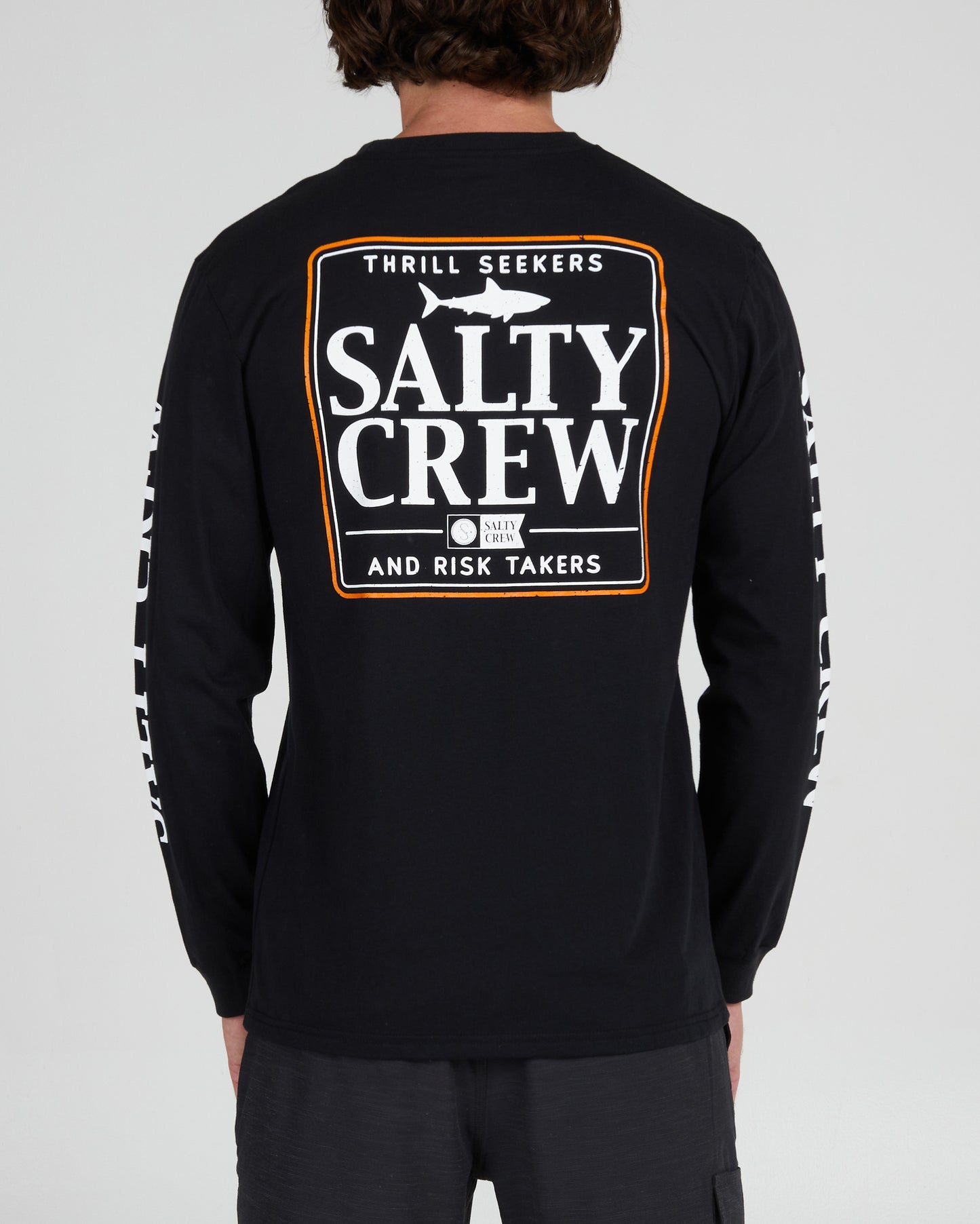 On body back of the Coaster Black L/S Premium Tee