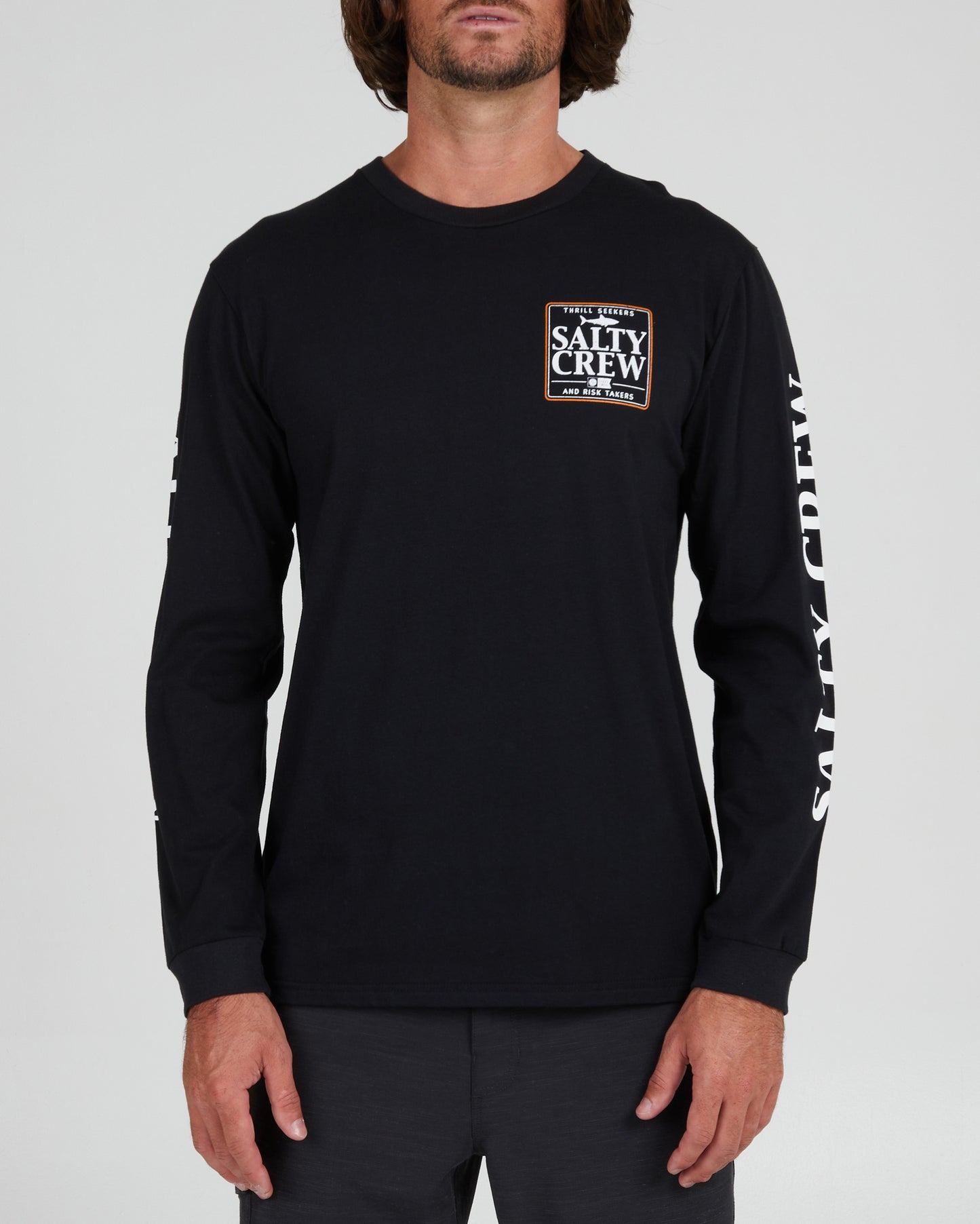 On body front of the Coaster Black L/S Premium Tee