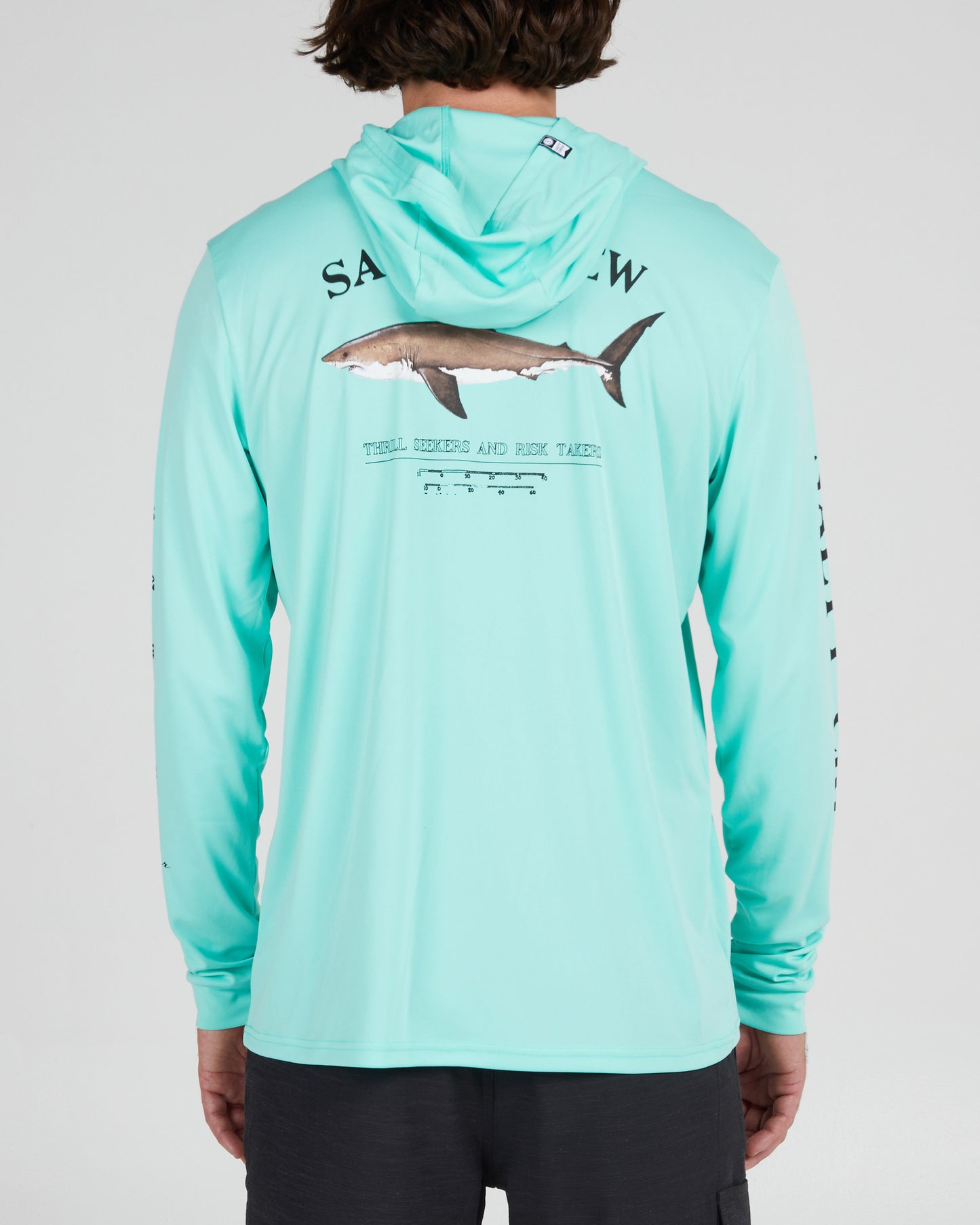 back view of Bruce Sea Foam Hood Sunshirt