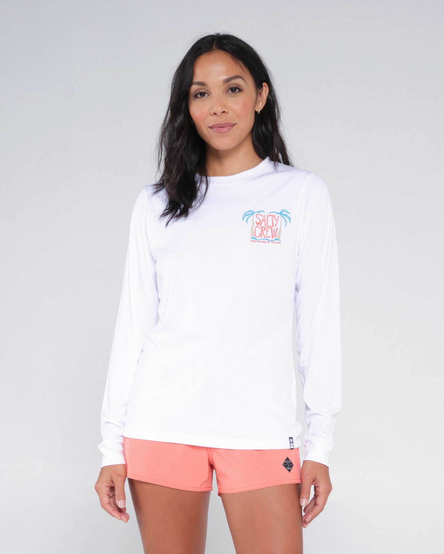 alternate front view of Postcard White L/S Sunshirt