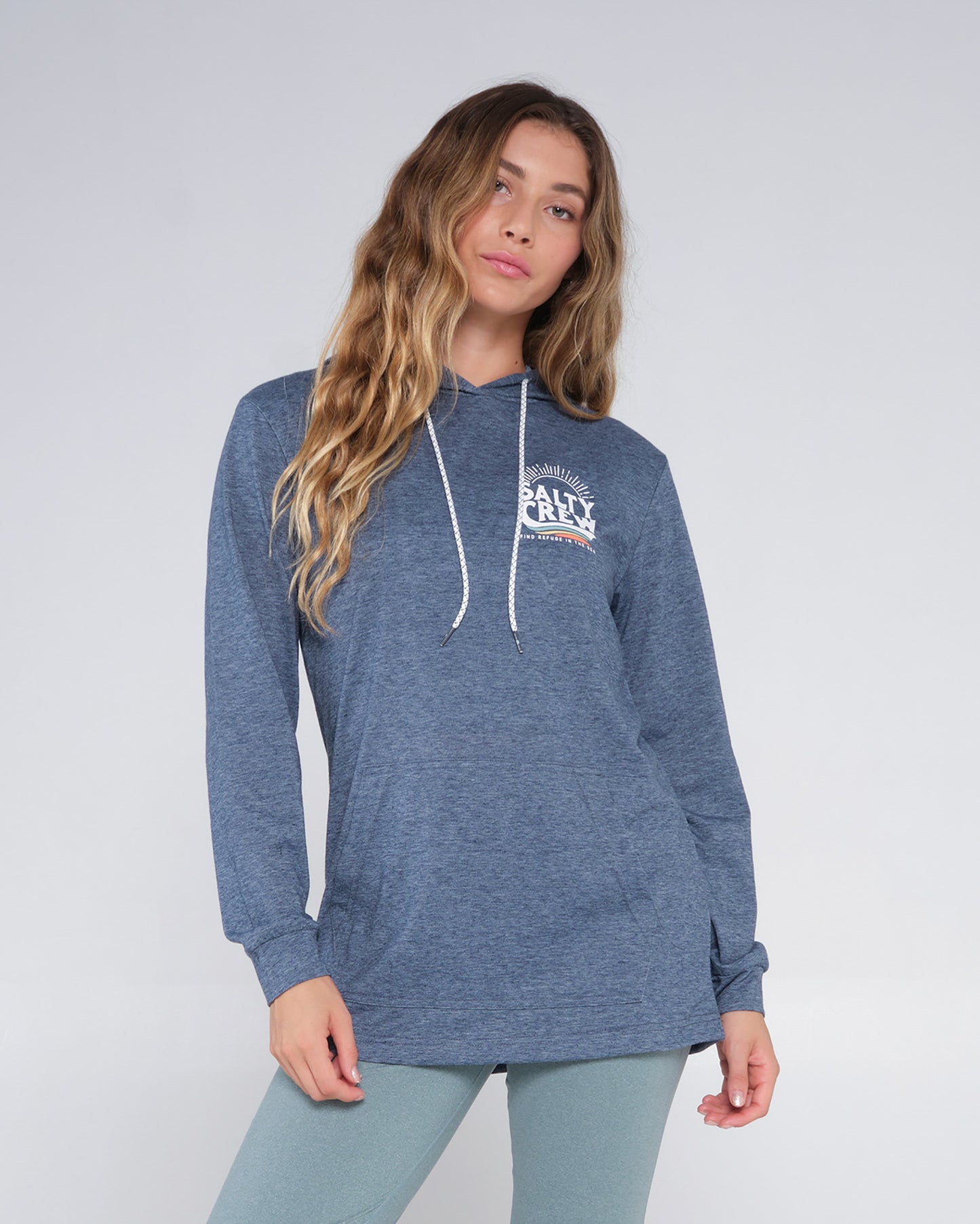 The Wave Navy Mid Weight Hoody