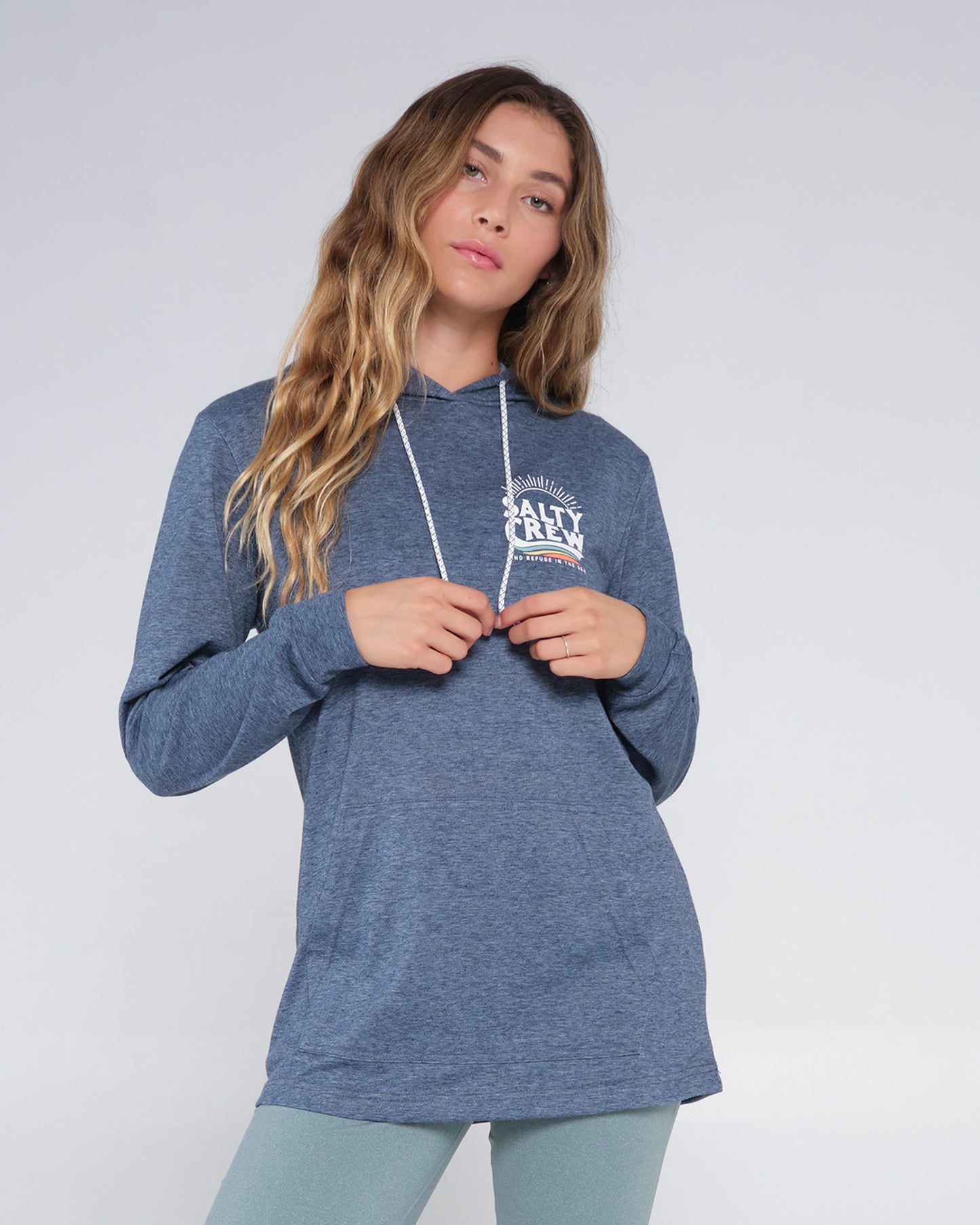 The Wave Navy Mid Weight Hoody