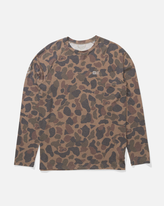 Front view of the Mariner Lite UV Long Sleeve - Tan Camo.