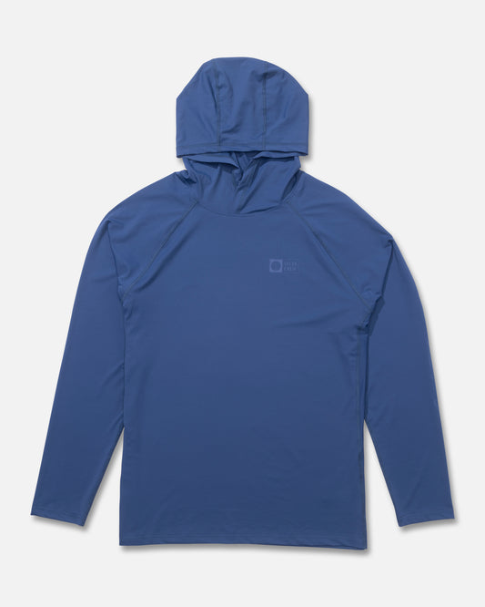 Front view of the Apex Perforated Sunshirt Hoodie - True Navy.