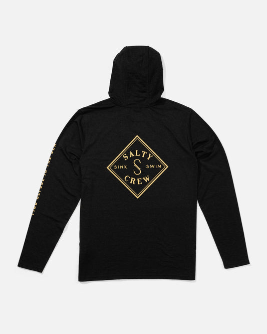 Back view of the Tippet Pocket UV Hoodie - Black.