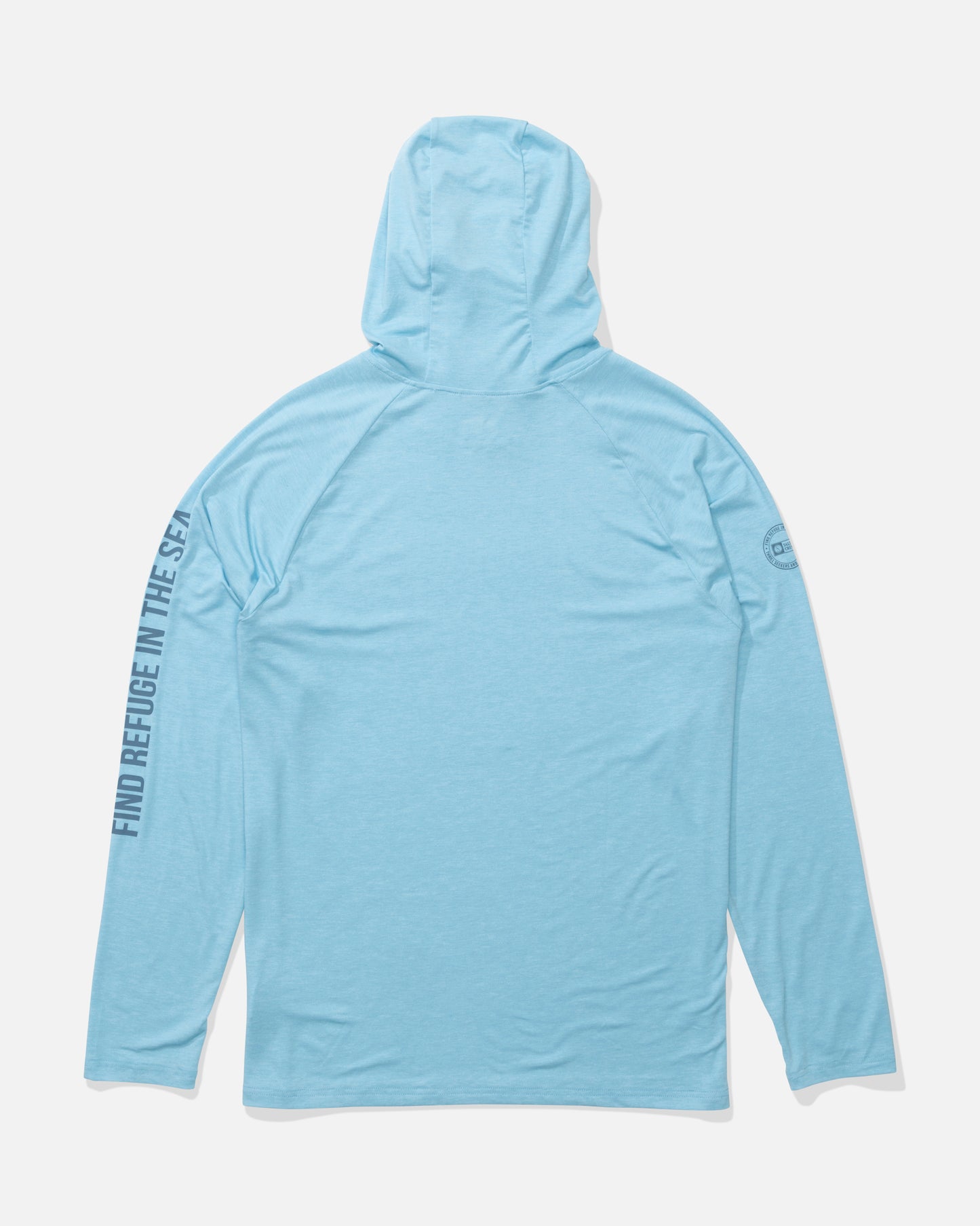 Back view of the Mariner Lite UV Hood - Air Blue.