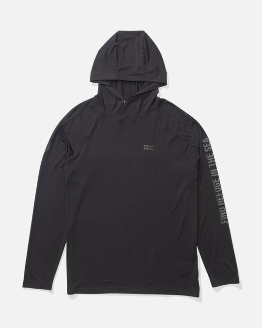 Front view of the Mariner Lite UV Hood - Charcoal.