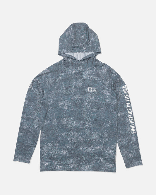 Front view of the Mariner Lite UV Hoodie - Dark Navy.