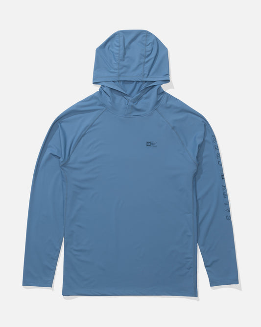 Front view of the Apex Perforated Sunshirt - Captains Blue.