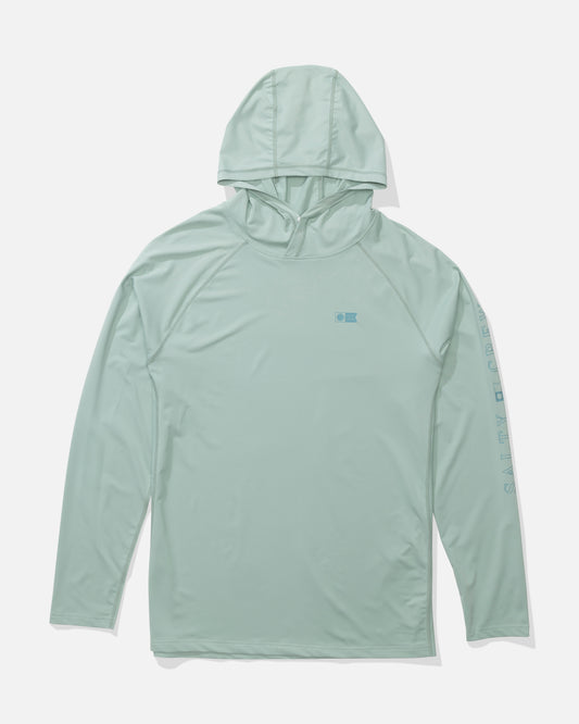 Front view of the Apex Perforated Sunshirt - Jade.